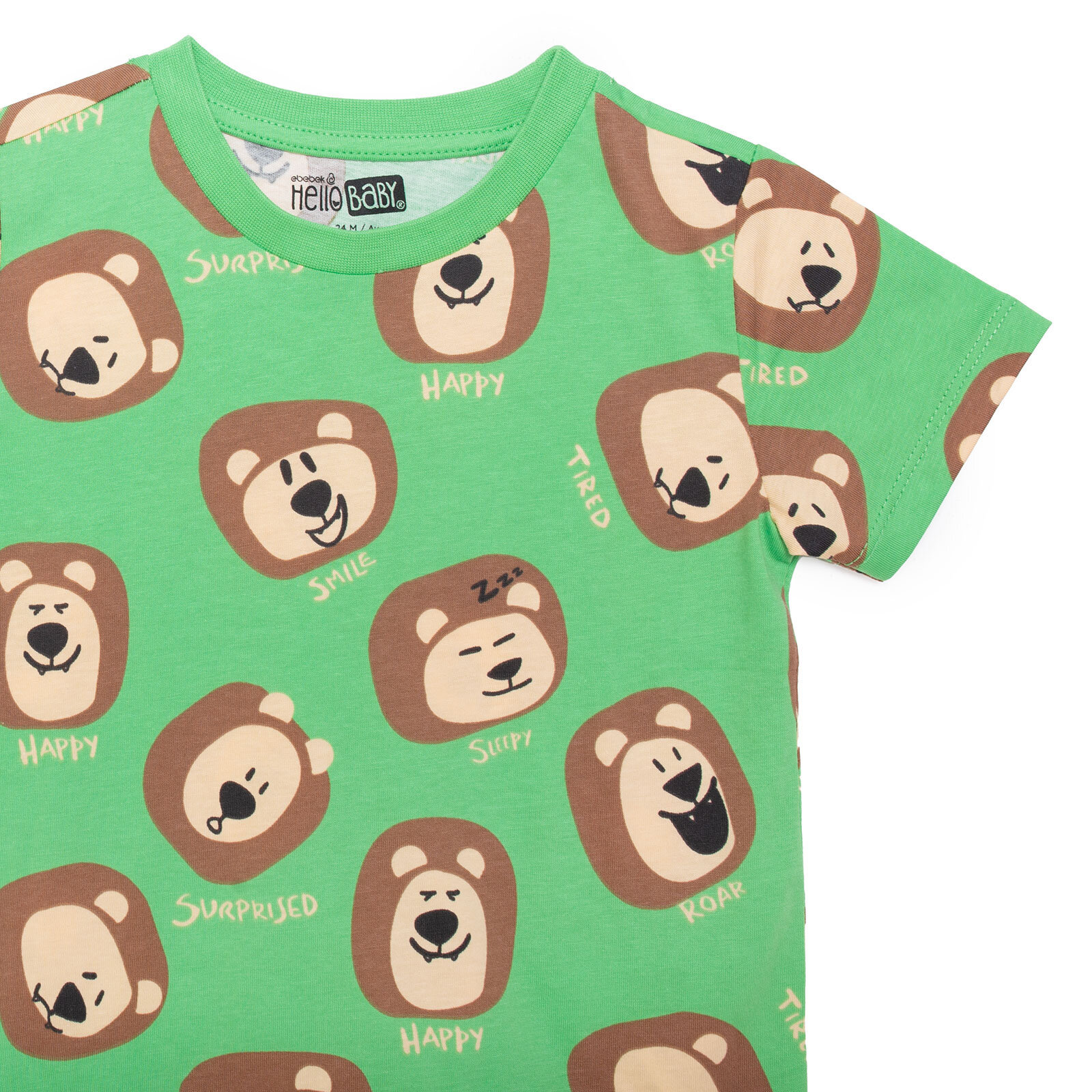 Erkek Bebek Tshirt Bisiklet Yaka Kısa Kol