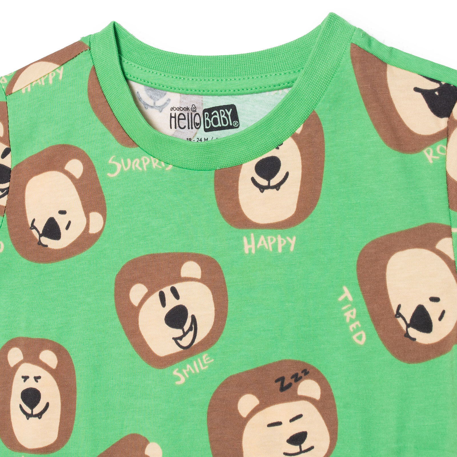 Erkek Bebek Tshirt Bisiklet Yaka Kısa Kol