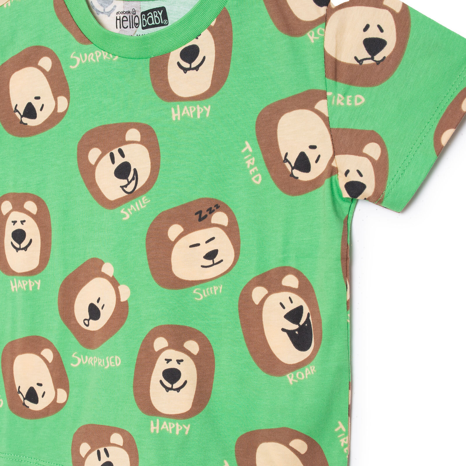 Erkek Bebek Tshirt Bisiklet Yaka Kısa Kol