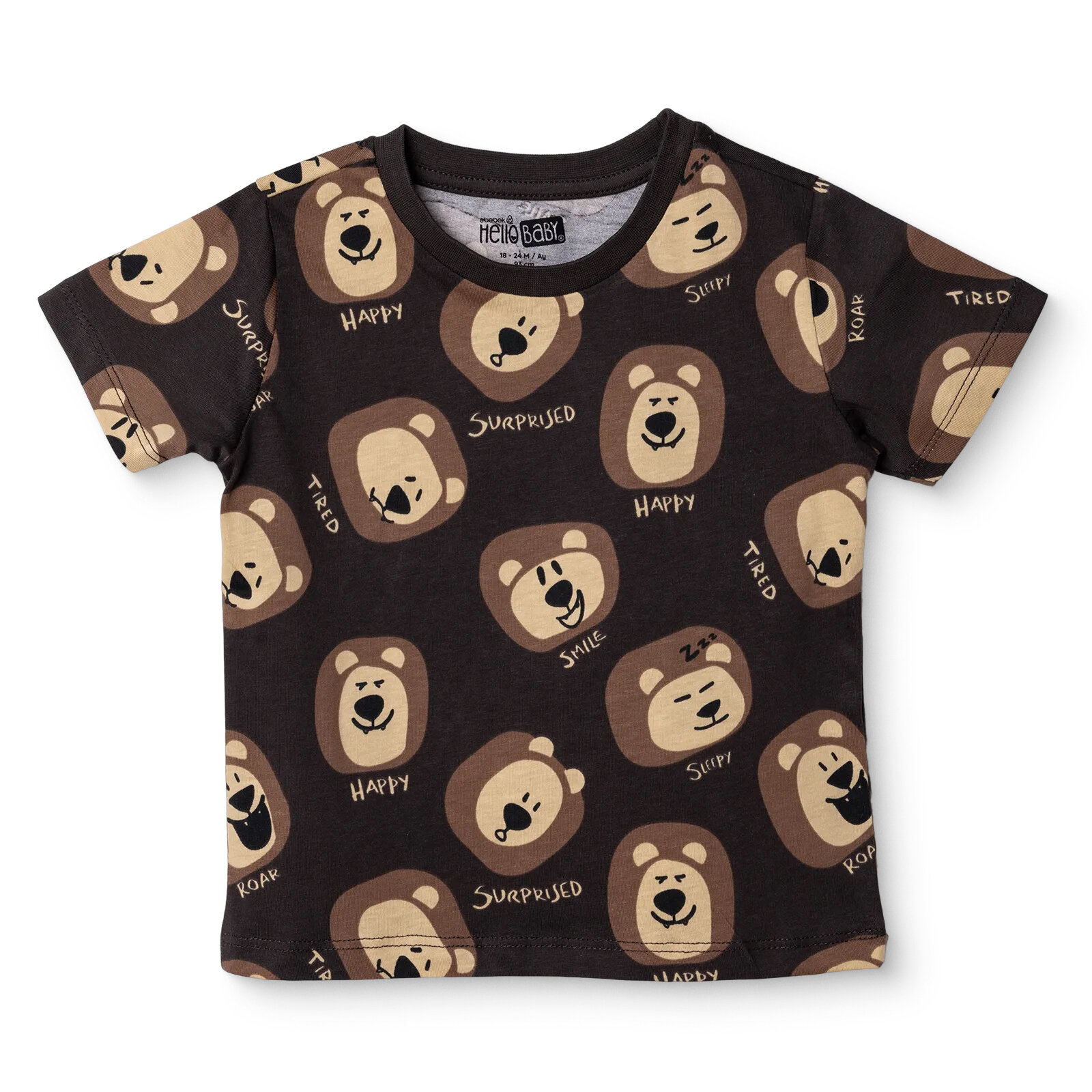 Erkek Bebek Tshirt Bisiklet Yaka Kısa Kol