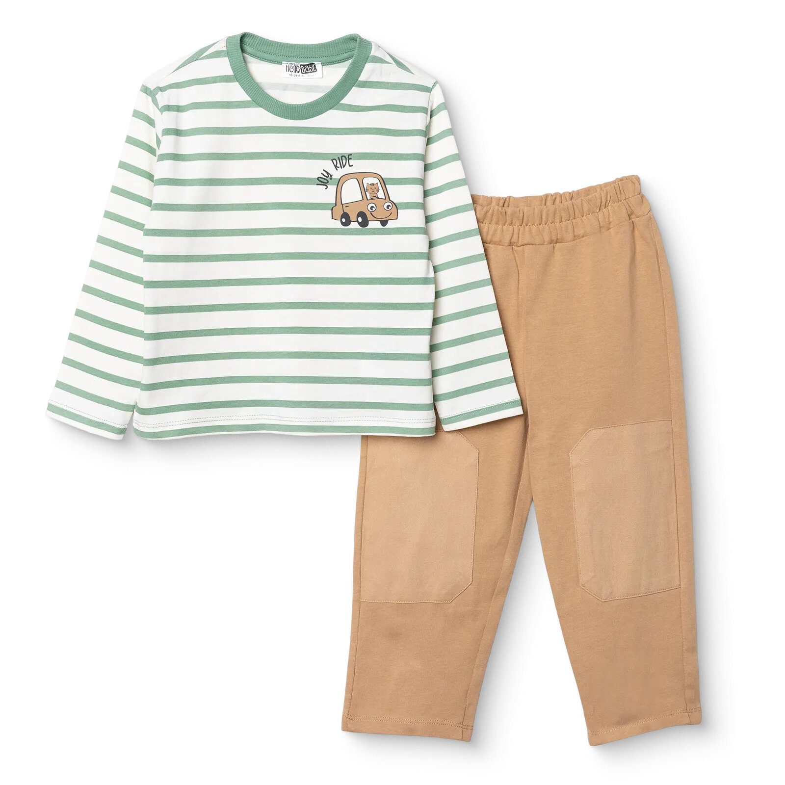 Erkek Bebek Tshirt - Pantolon Little Car Süprem Bisiklet Yaka Uzun Kol Duble Paça