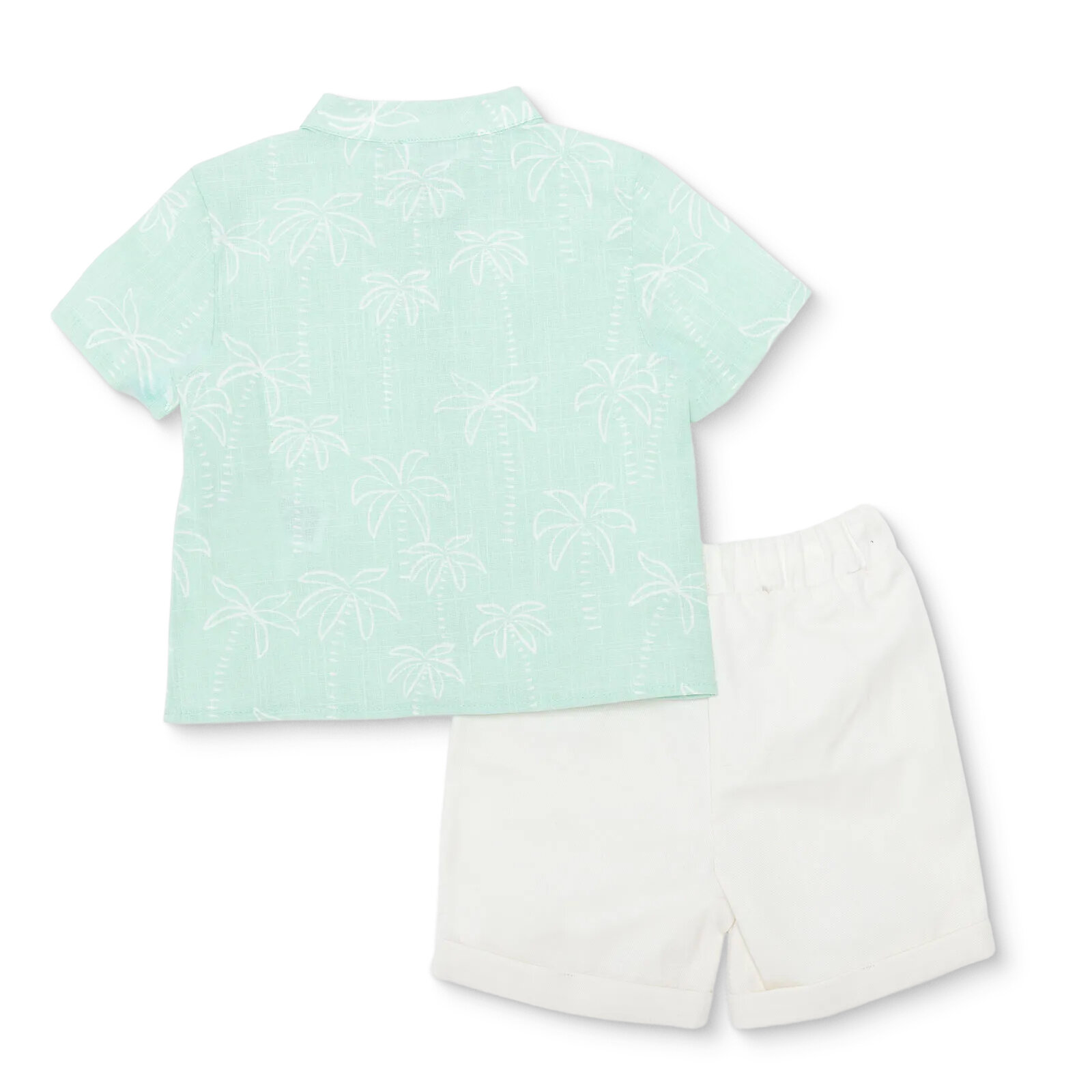 Erkek Bebek Tshirt-Şort Poplin Hakim Yaka Kısa Kol Duble Paça