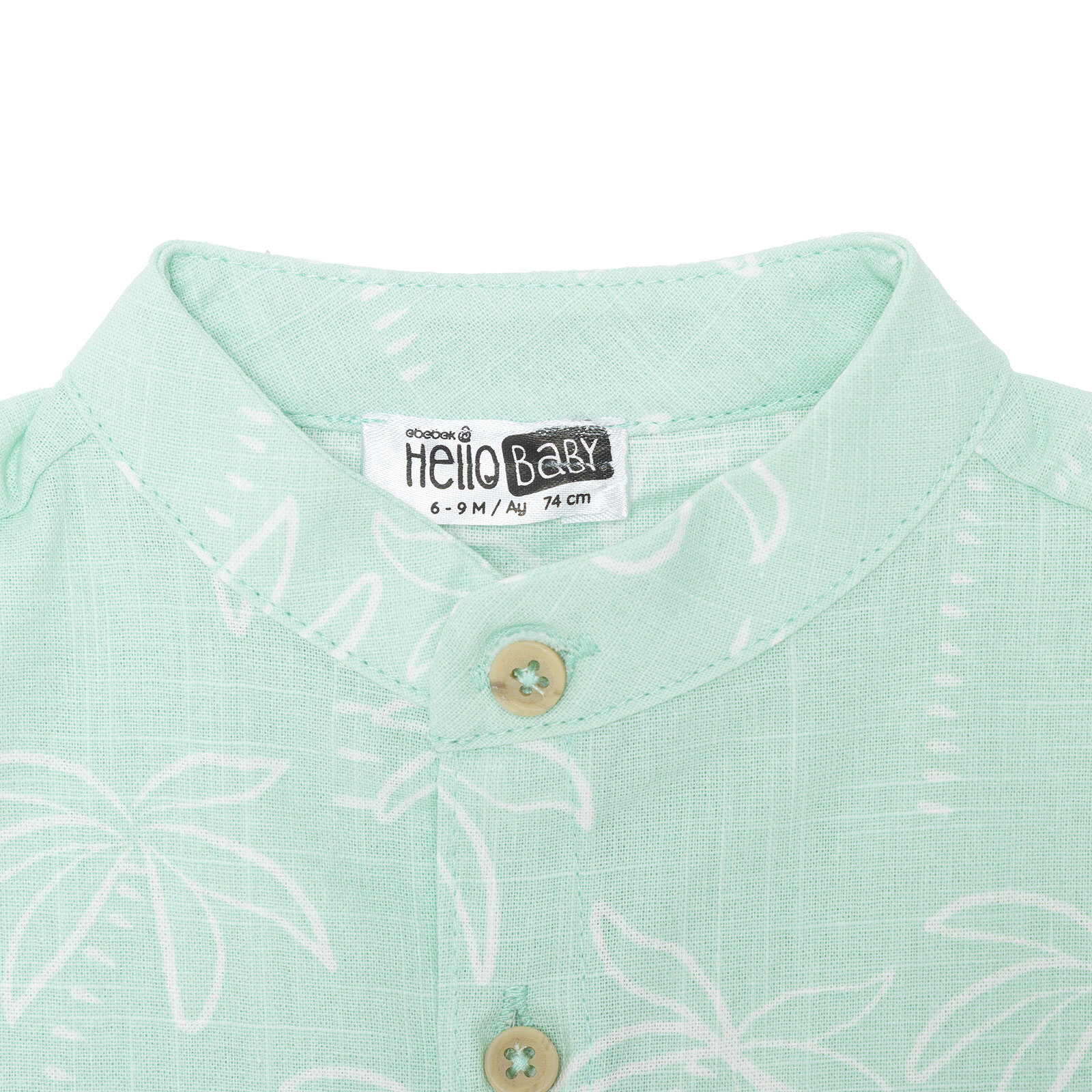 Erkek Bebek Tshirt-Şort Poplin Hakim Yaka Kısa Kol Duble Paça