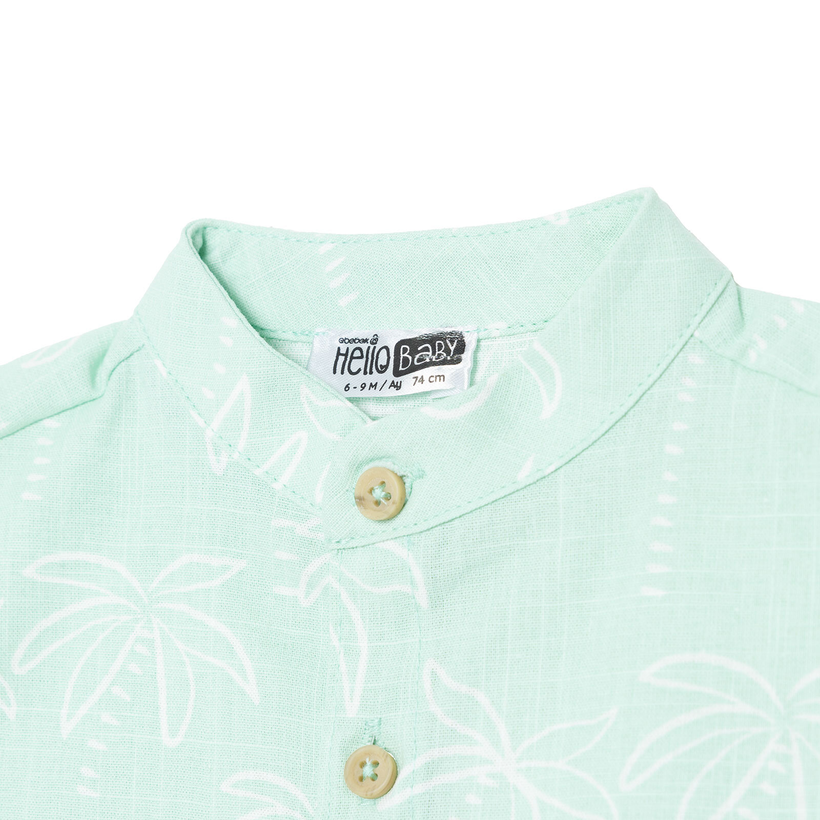 Erkek Bebek Tshirt-Şort Poplin Hakim Yaka Kısa Kol Duble Paça