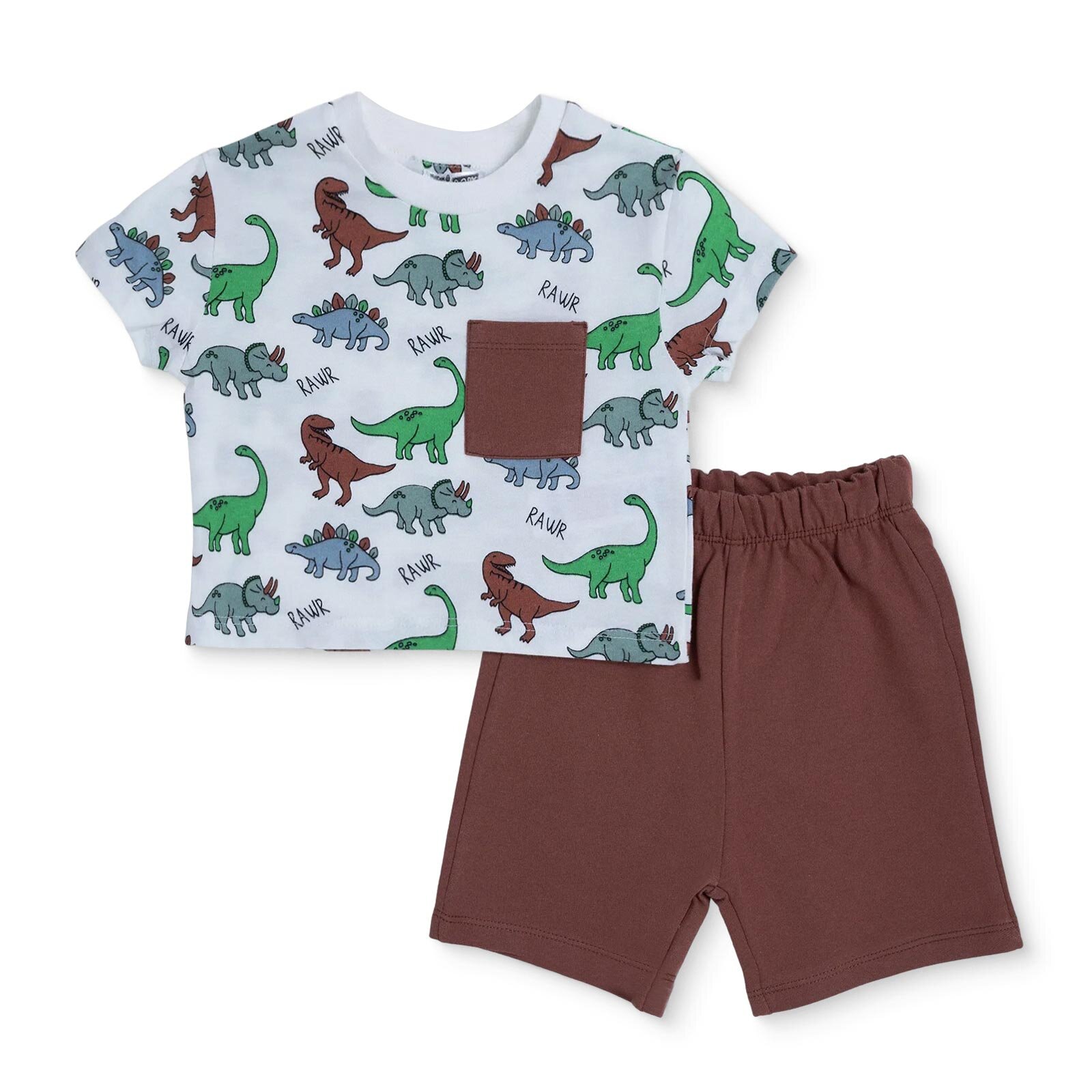 Erkek Bebek Tshirt-Şort Süprem Bisiklet Yaka Kısa Kol Reçme Paça