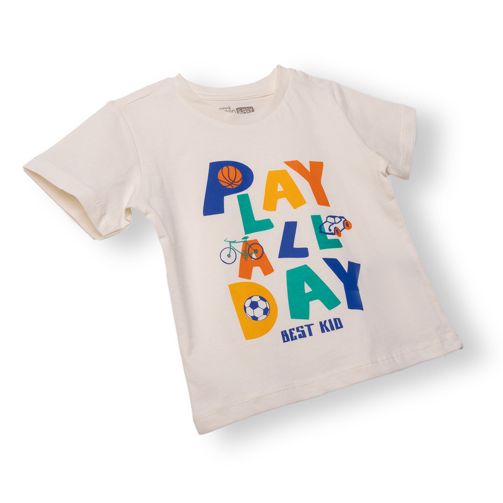 Erkek Bebek Tshirt Süprem Bisiklet Yaka Kısa Kol