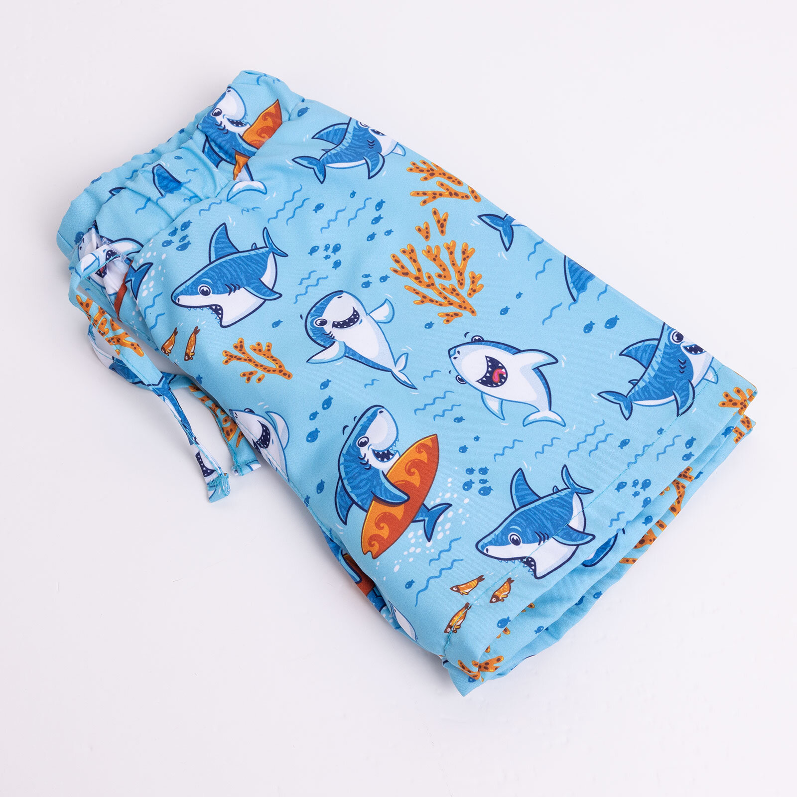 Erkek Bebek UV Koruma Şort Mayo Köpekbalığı Desen İpli Micro Kumaş