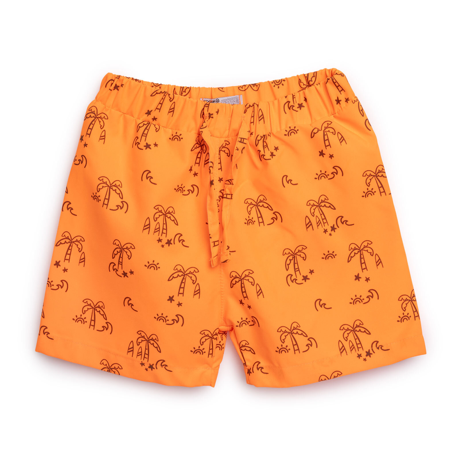 Erkek Bebek UV Koruma Şort Mayo Palmiye Desen İpli Micro Kumaş Erkek Bebek UV Koruma Şort Mayo Palmiye Desen İpli Micro Kumaş