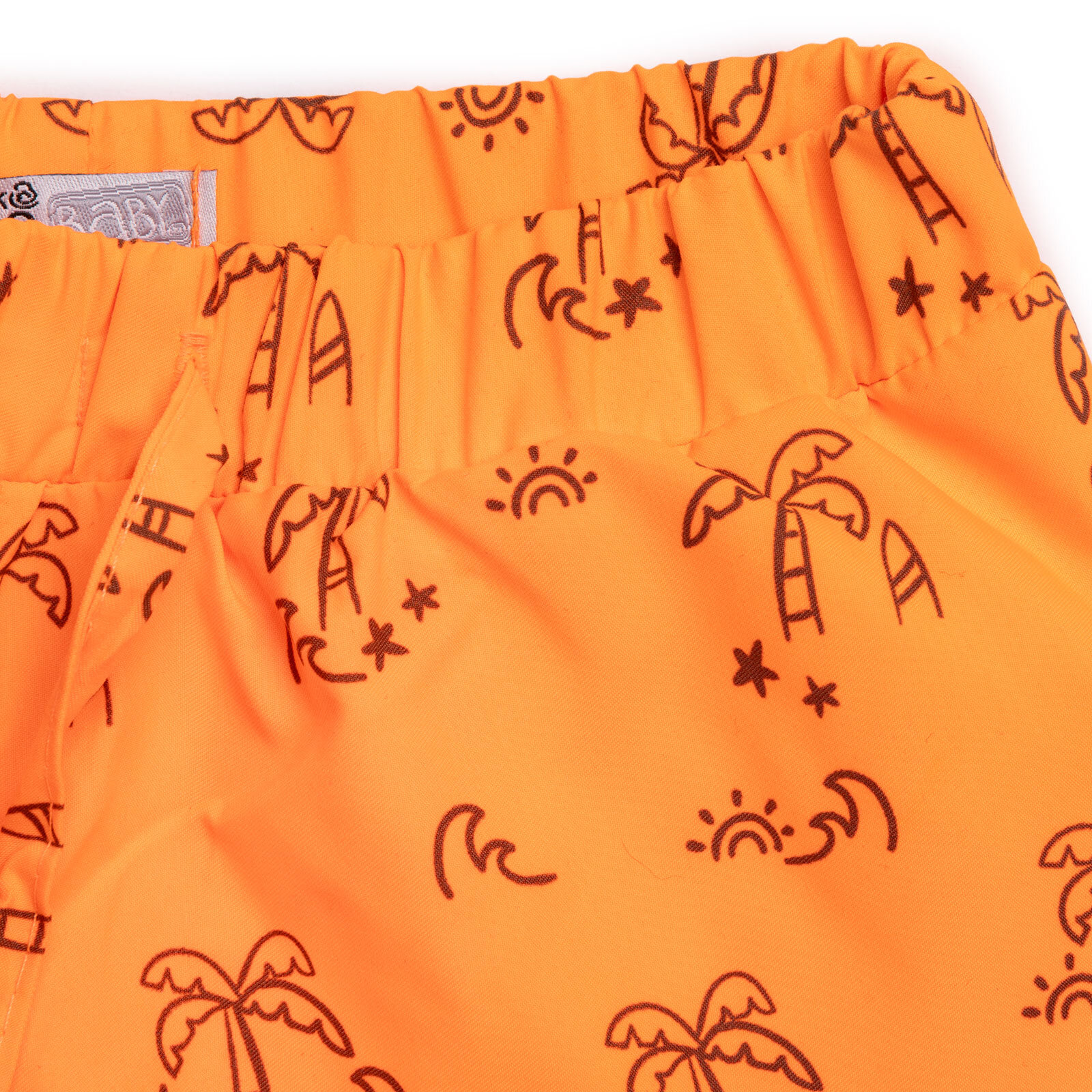 Erkek Bebek UV Koruma Şort Mayo Palmiye Desen İpli Micro Kumaş Erkek Bebek UV Koruma Şort Mayo Palmiye Desen İpli Micro Kumaş