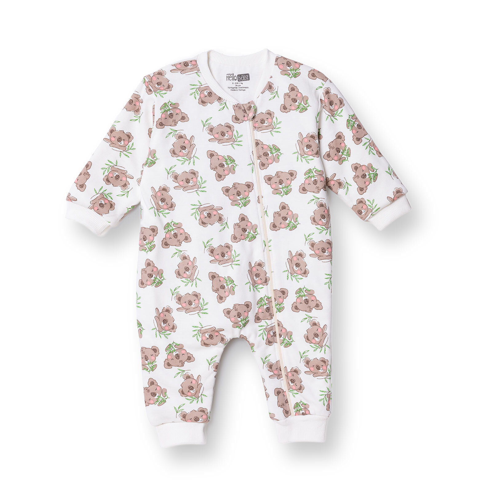 Erkek Bebek Uyku Tulumu 1 tog Fermuarlı Bisiklet Yaka Uzun Kol Ribanalı Paça Erkek Bebek Uyku Tulumu 1 tog Fermuarlı Bisiklet Yaka Uzun Kol Ribanalı Paça