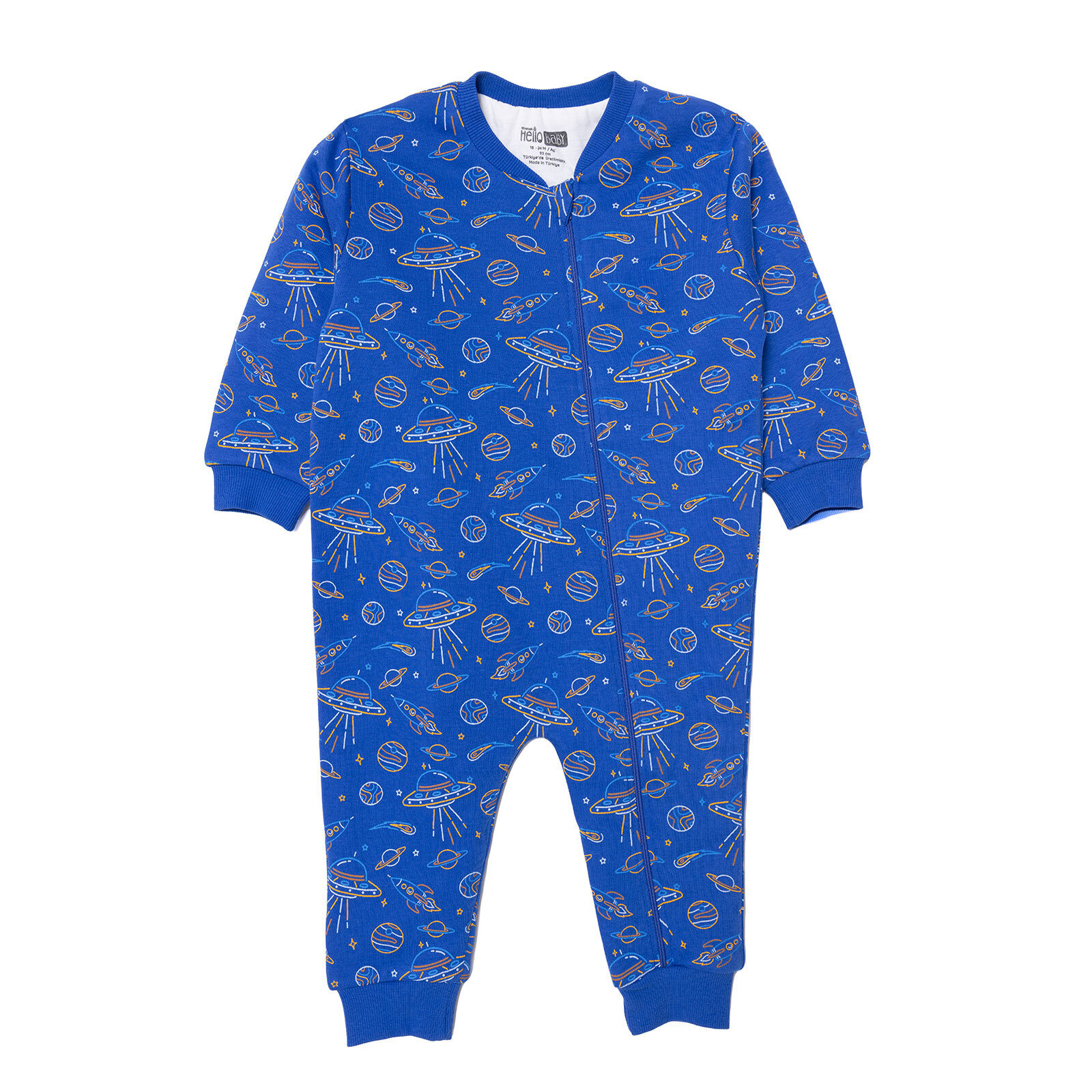 Erkek Bebek Uyku Tulumu 1 Tog Fermuarlı Bisiklet Yaka Uzun Kol