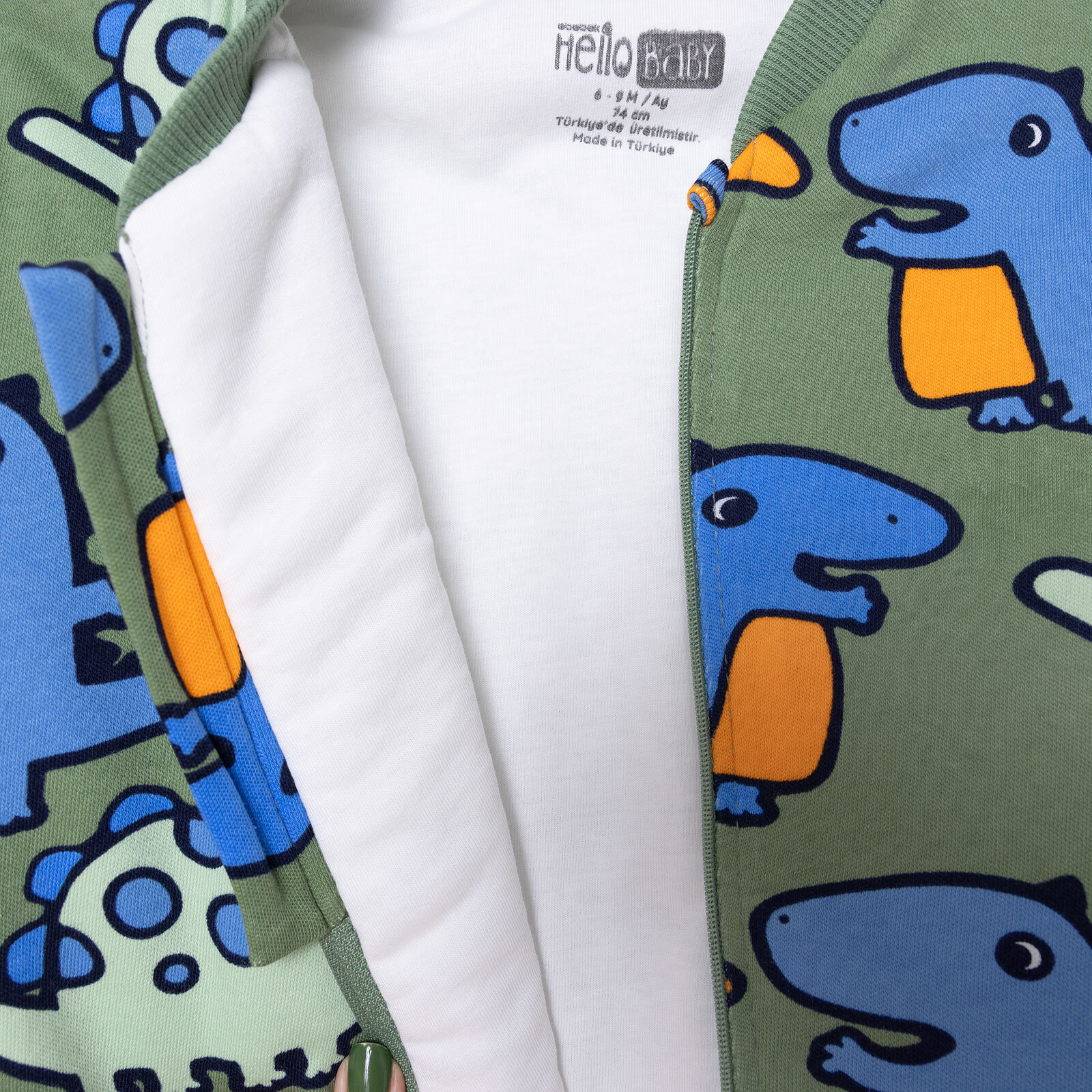 Erkek Bebek Uyku Tulumu 2.5 Tog isiklet Yaka Uzun Kol