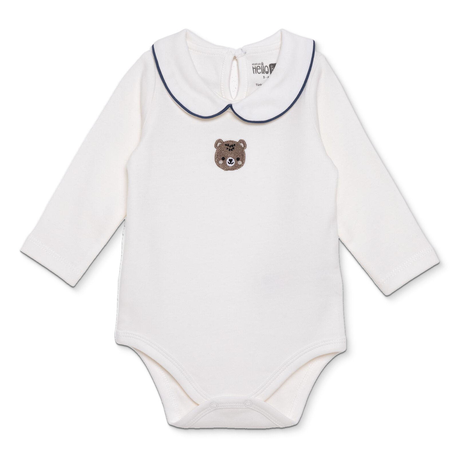 Erkek Bebek Uzun Kol Body İnterlok Bebe Yaka