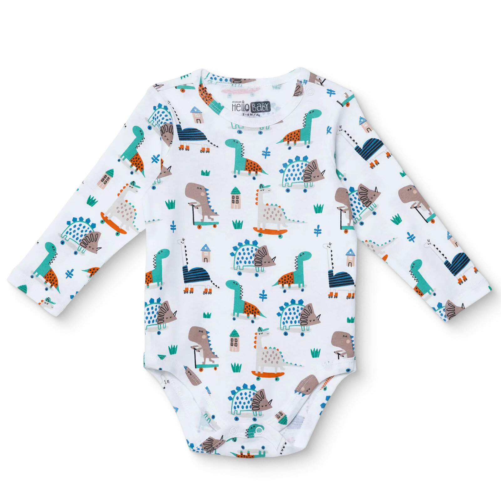 Erkek Bebek Uzun Kol Body İnterlok Çıtçıtlı Yaka Uzun Kol