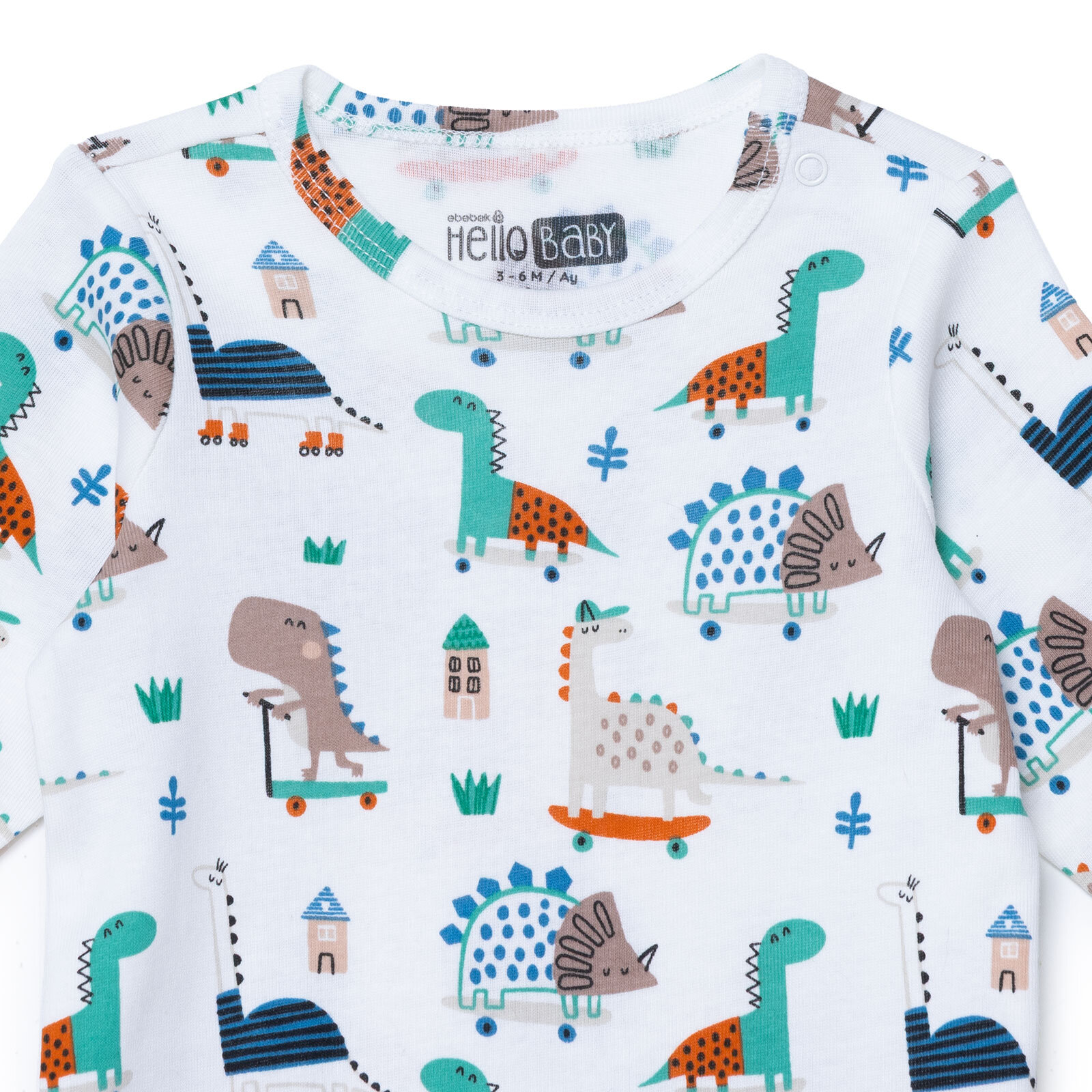 Erkek Bebek Uzun Kol Body İnterlok Çıtçıtlı Yaka Uzun Kol