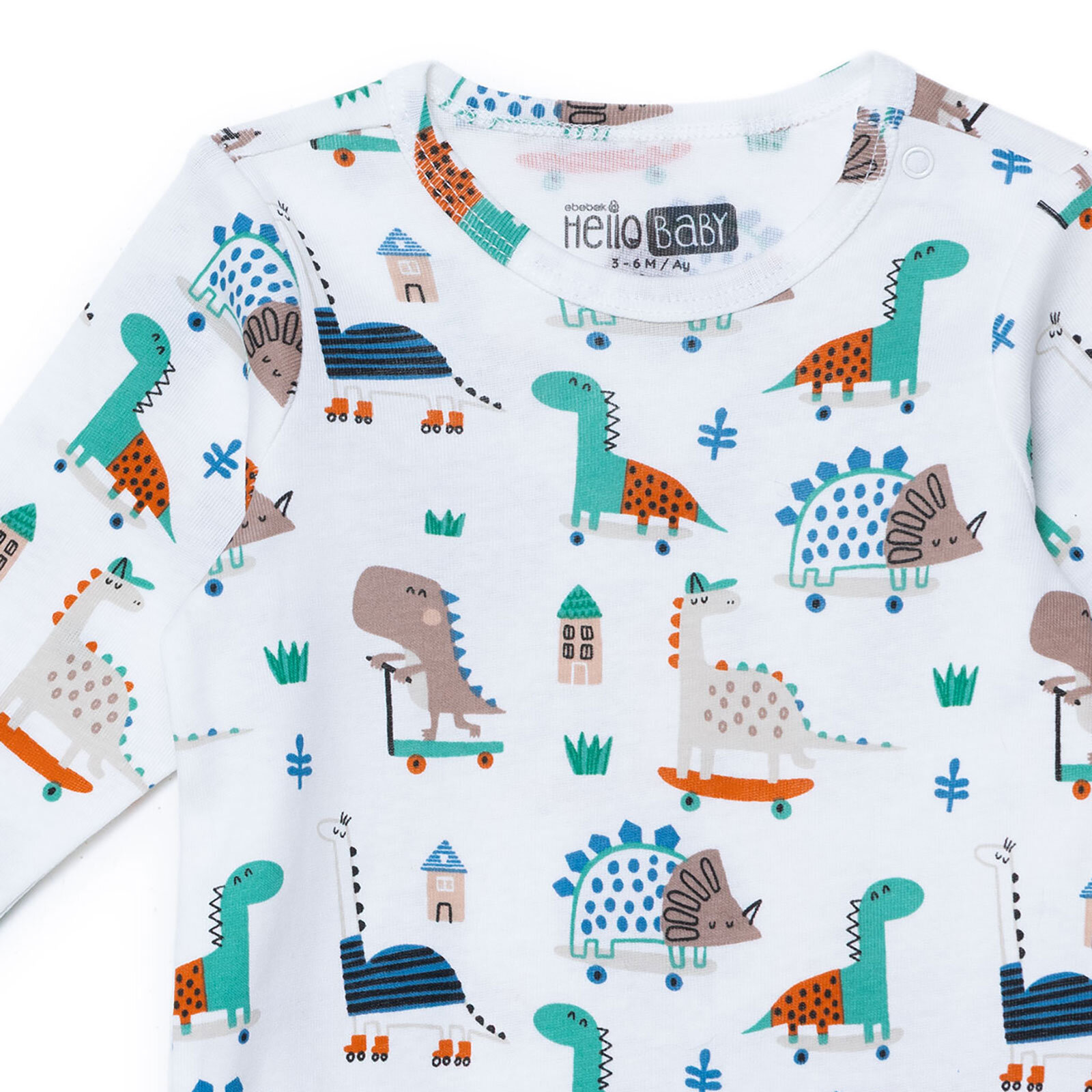 Erkek Bebek Uzun Kol Body İnterlok Çıtçıtlı Yaka Uzun Kol