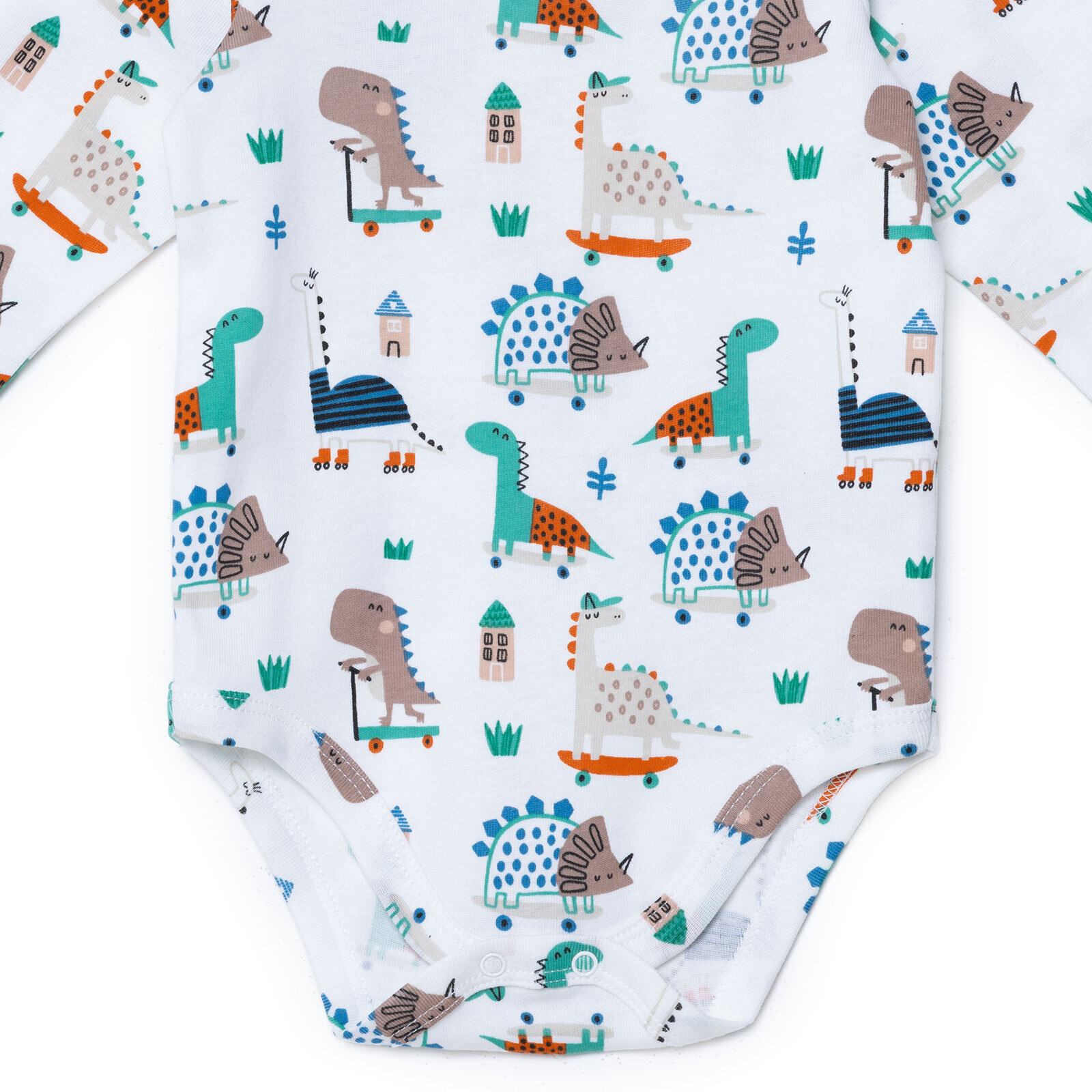 Erkek Bebek Uzun Kol Body İnterlok Çıtçıtlı Yaka Uzun Kol