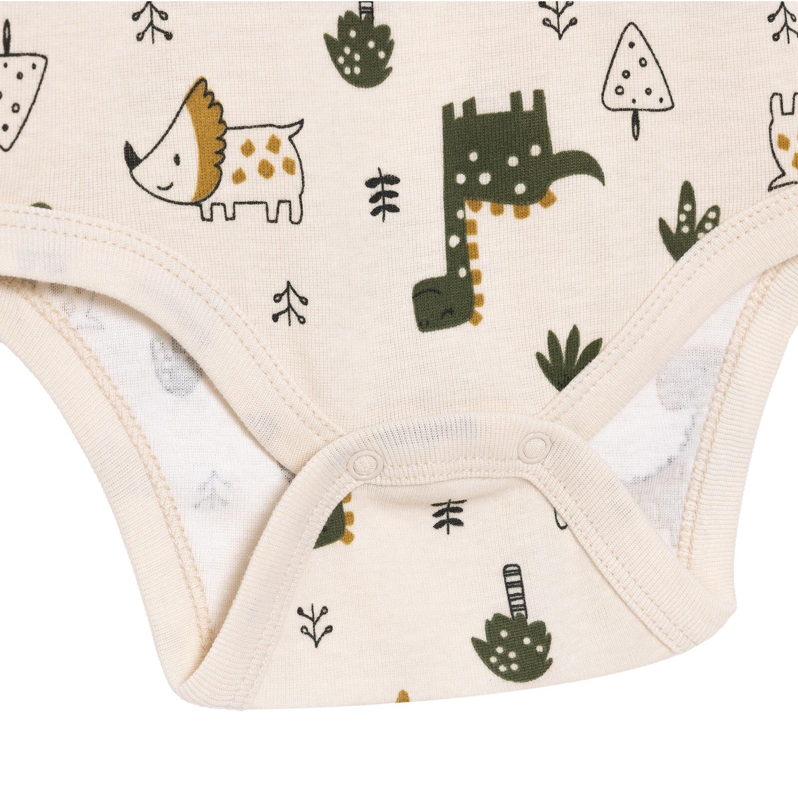 Erkek Bebek Uzun Kol Body Ribana Çıtçıtlı Yaka