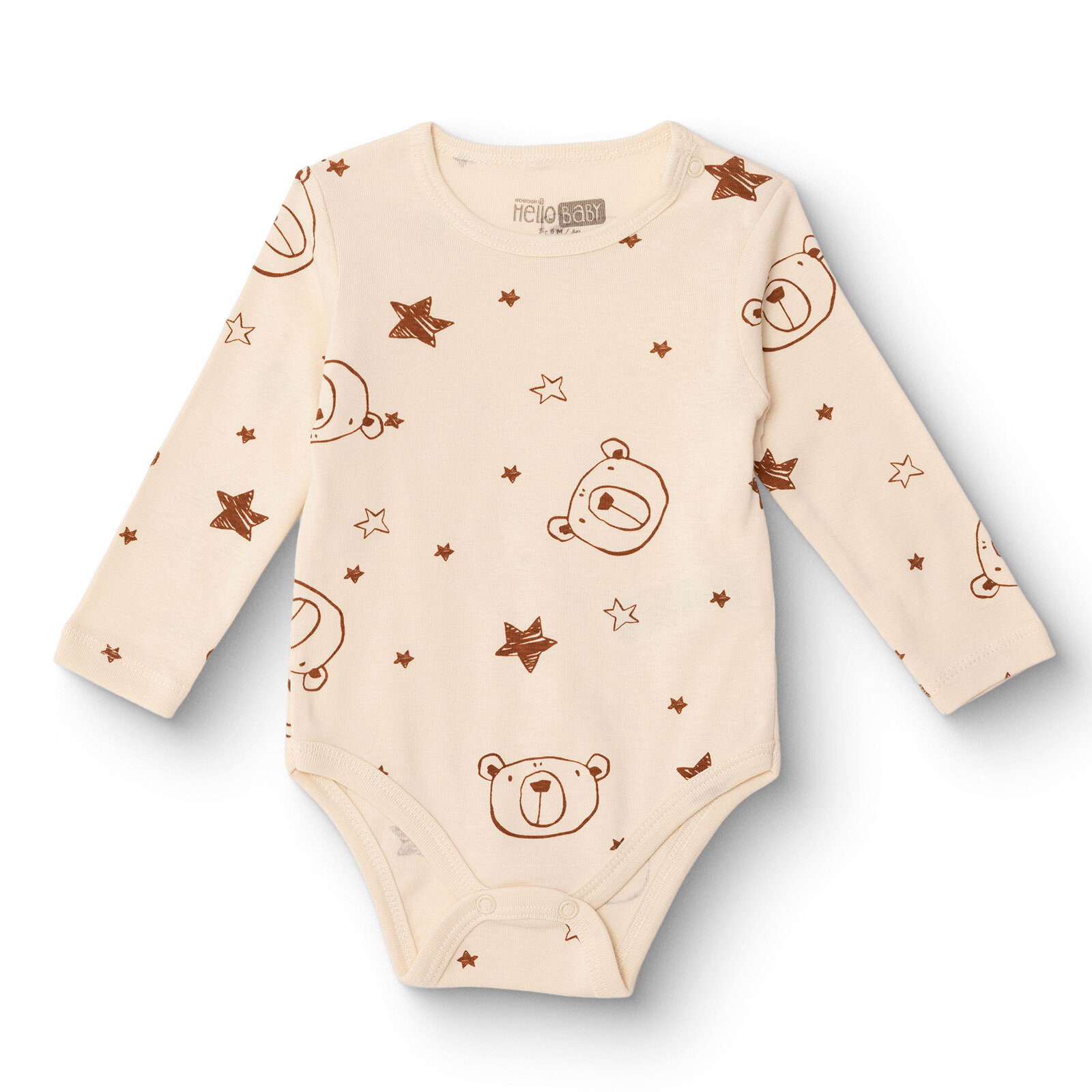 Erkek Bebek Uzun Kol Body Ribana Çıtçıtlı Yaka