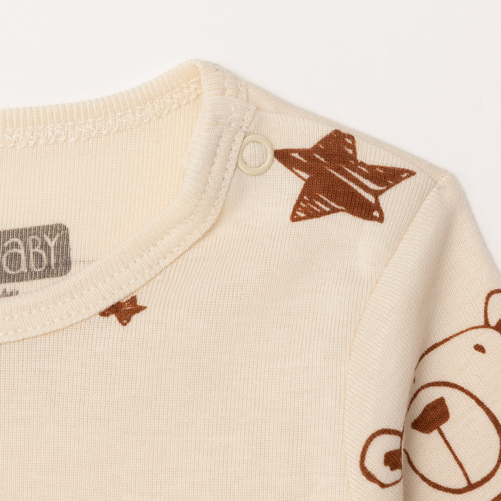 Erkek Bebek Uzun Kol Body Ribana Çıtçıtlı Yaka