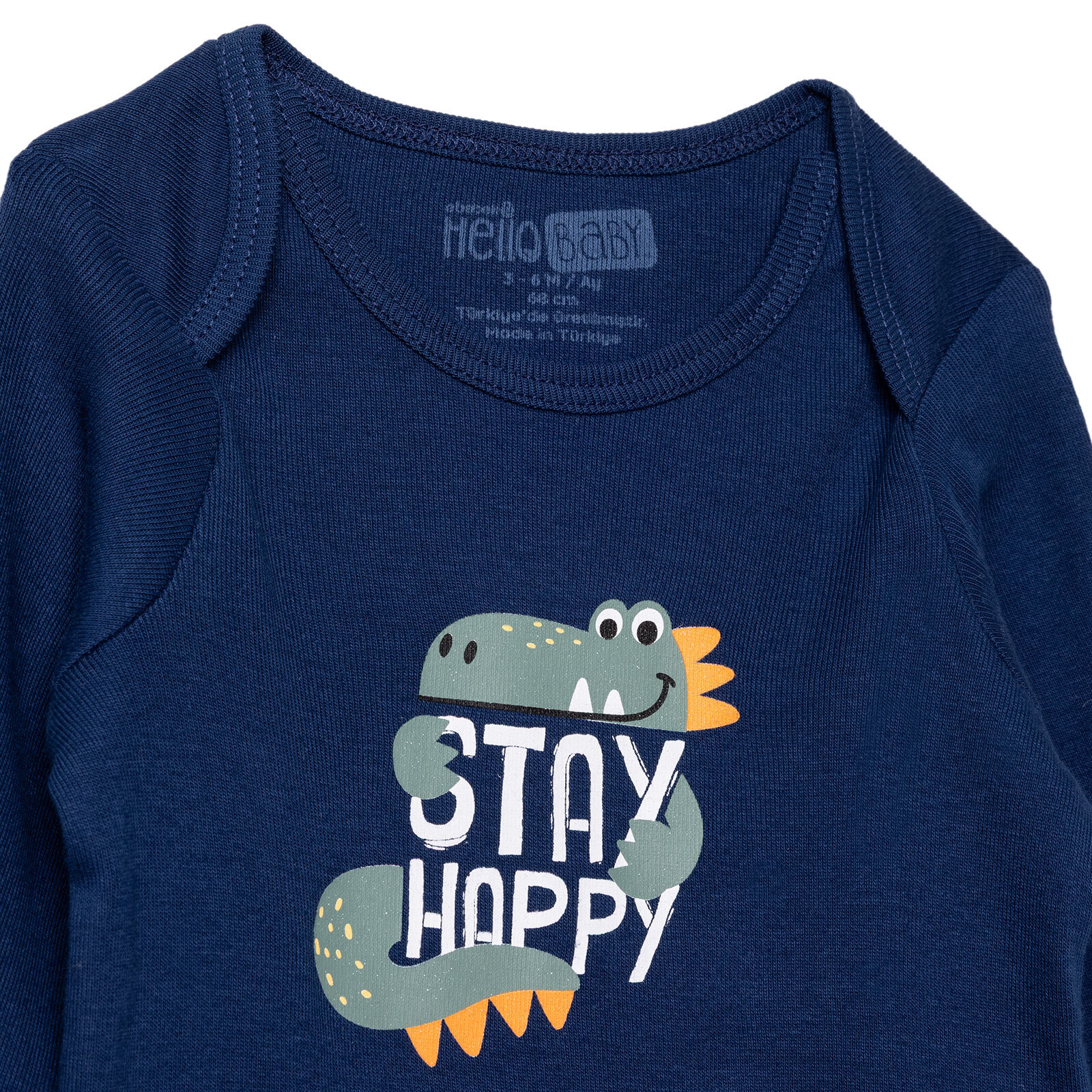 Erkek Bebek Uzun Kol Body Ribana Zarf Yaka Uzun Kol