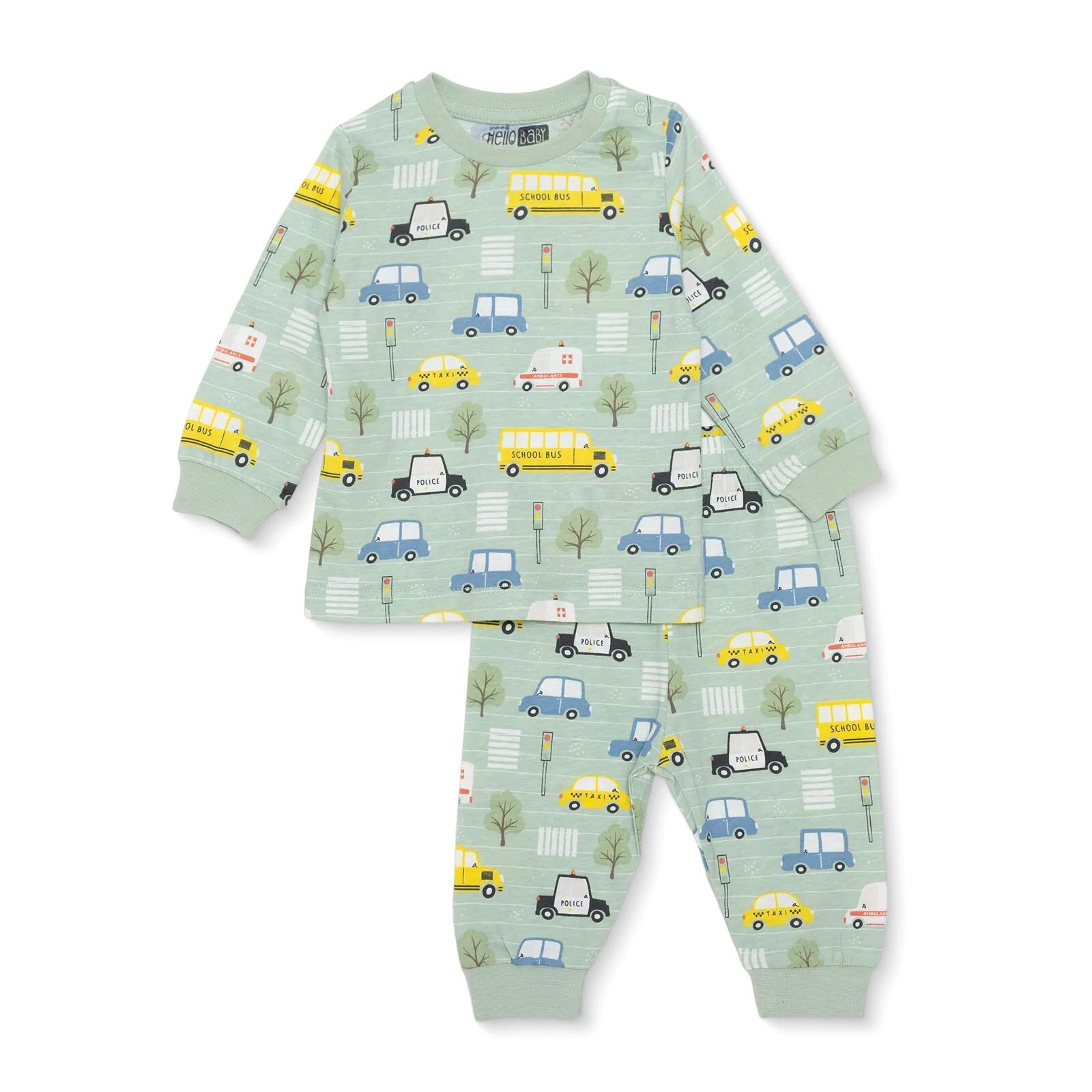 Erkek Bebek Uzun Kol Pijama Takımı Süprem Bisiklet Yaka Uzun Kol Ribanalı Paça