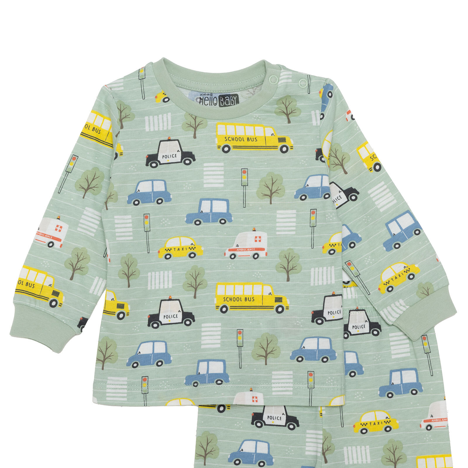 Erkek Bebek Uzun Kol Pijama Takımı Süprem Bisiklet Yaka Uzun Kol Ribanalı Paça