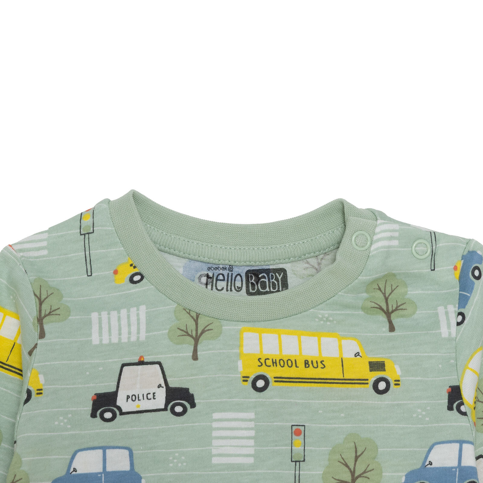 Erkek Bebek Uzun Kol Pijama Takımı Süprem Bisiklet Yaka Uzun Kol Ribanalı Paça