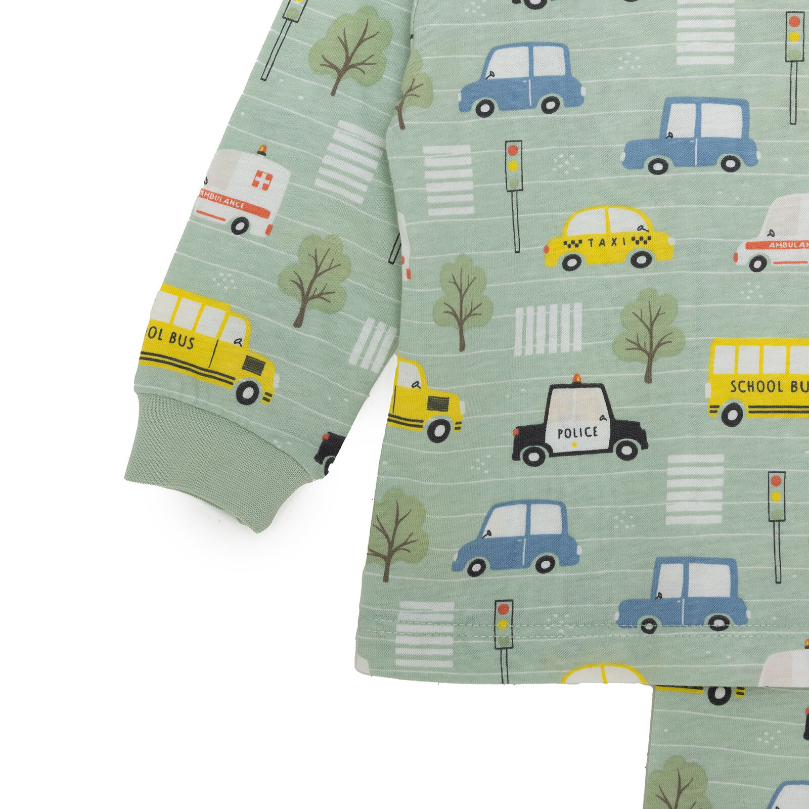 Erkek Bebek Uzun Kol Pijama Takımı Süprem Bisiklet Yaka Uzun Kol Ribanalı Paça