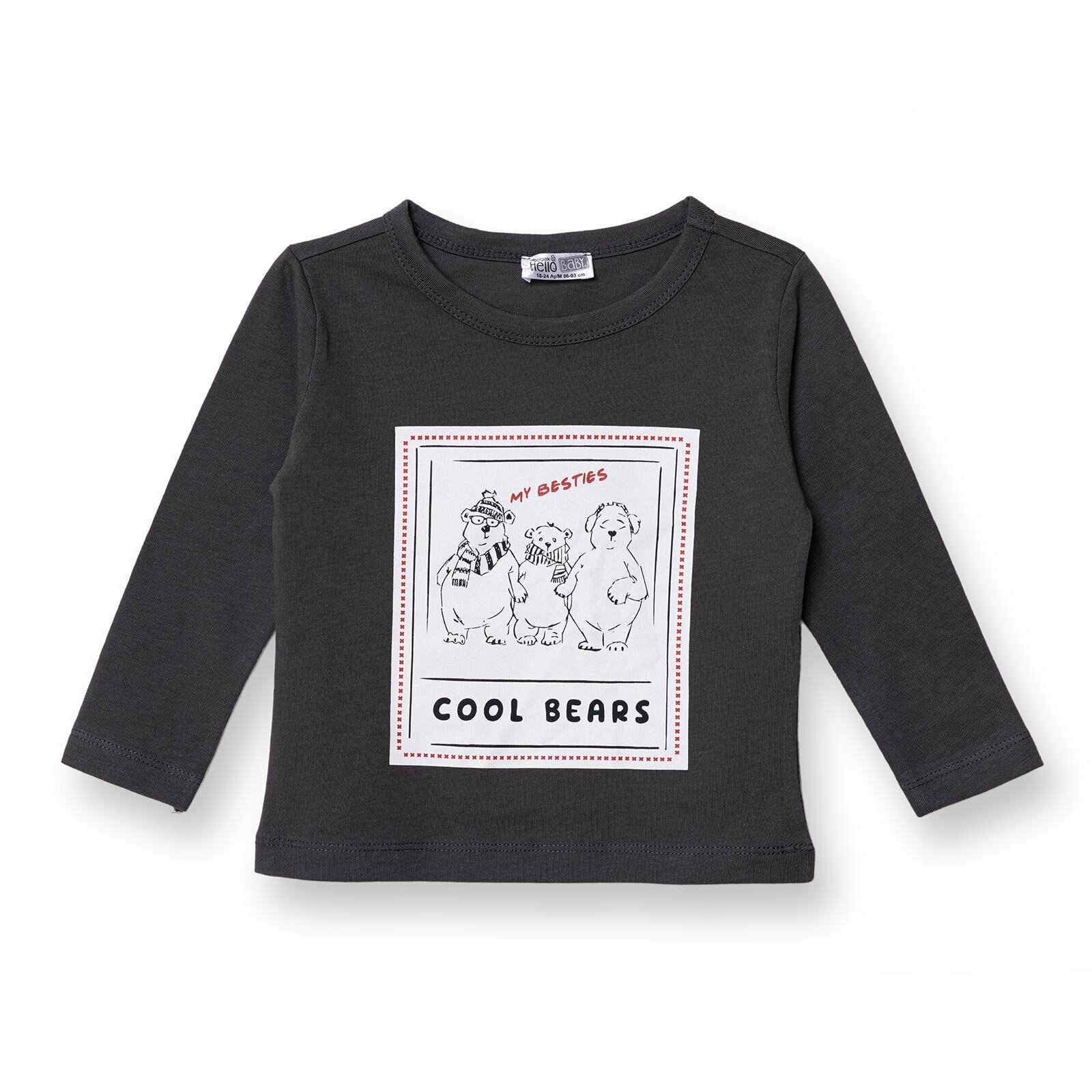 Erkek Bebek Uzun Kol Tshirt Cool Boy Bisiklet Yaka