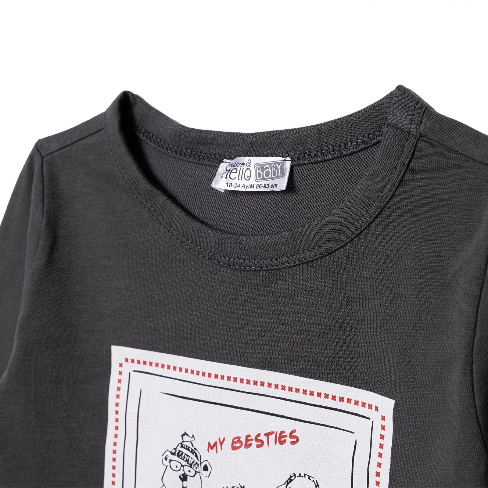 Erkek Bebek Uzun Kol Tshirt Cool Boy Bisiklet Yaka