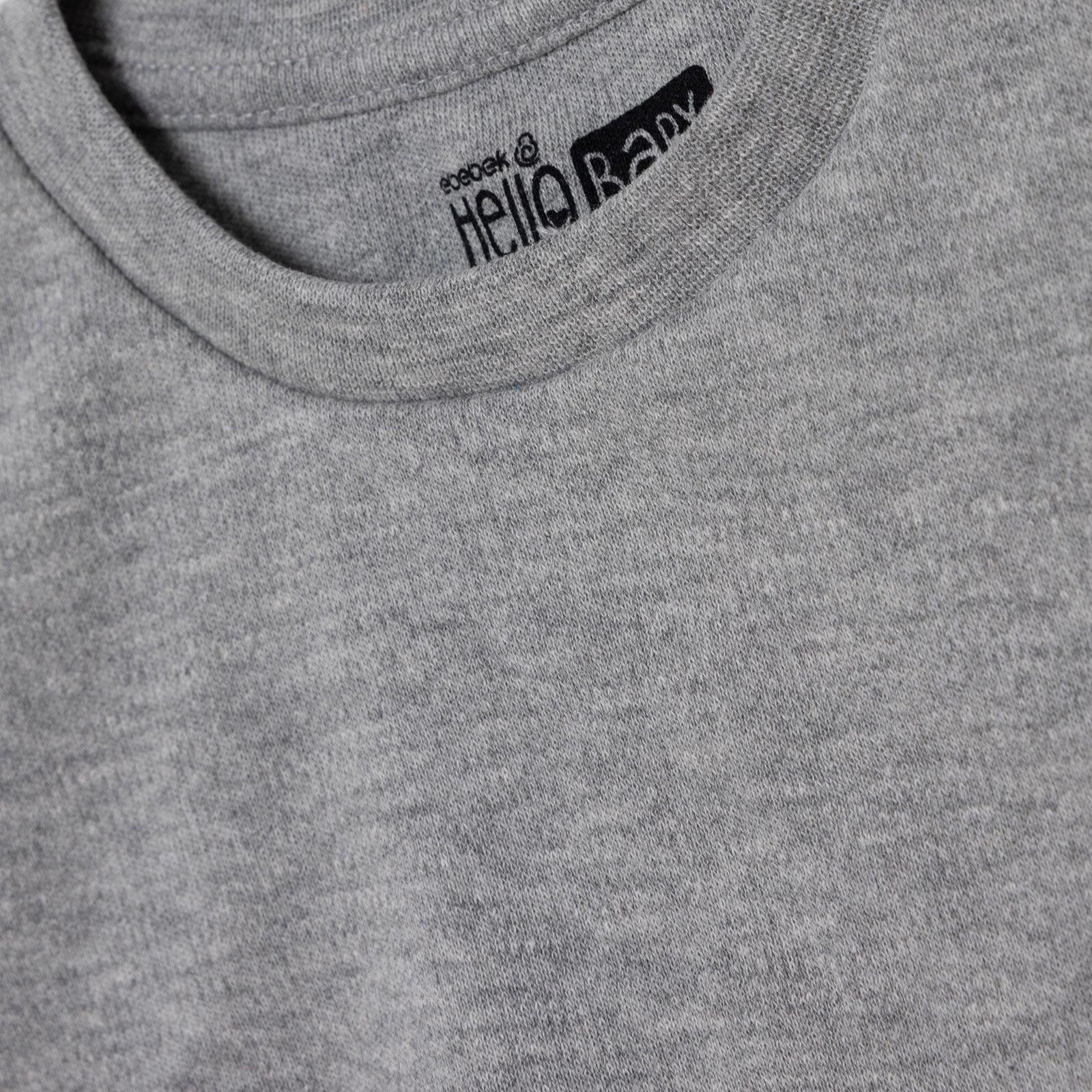 Erkek Bebek Uzun Kol Tshirt İnterlok Bisiklet Yaka Uzun Kol