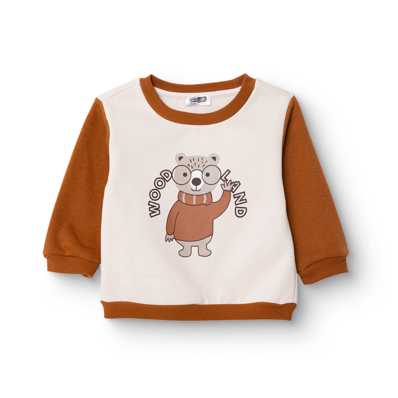 Erkek Bebek Woodland 1 Sweatshirt Şardonlu Bisiklet Yaka Uzun Kol