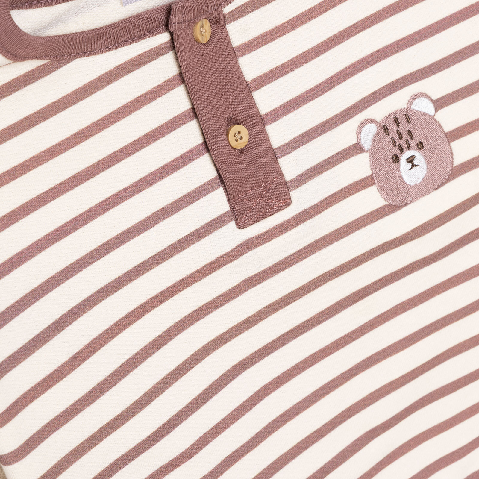 Erkek Bebek Woodland 1 Uzun Kol Tshirt İki İplik Bisiklet Yaka Uzun Kol