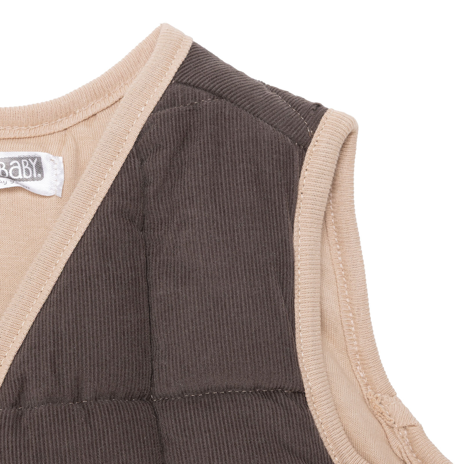 Erkek Bebek Woodland 1 Yelek Fitilli Kadife Dokuma V Yaka Atlet Kol