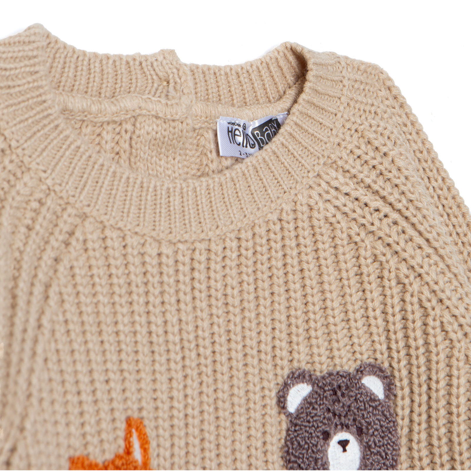 Erkek Bebek Woodland 2 Kazak Triko Bisiklet Yaka Uzun Kol