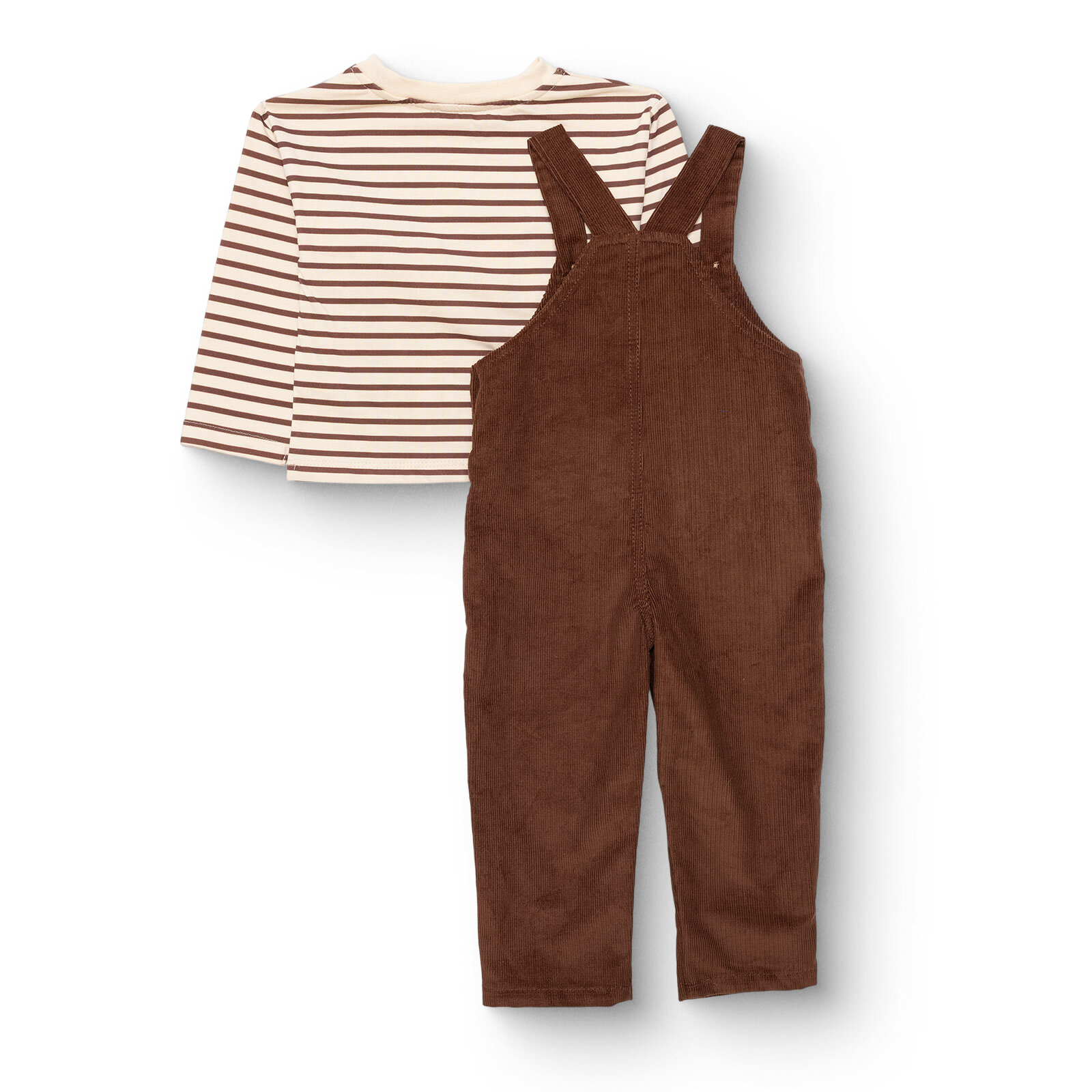 Erkek Bebek Woodland 2 Salopet-Tshirt Fitilli Kadife Dokuma Bisiklet Yaka Uzun Kol Reçme Paça