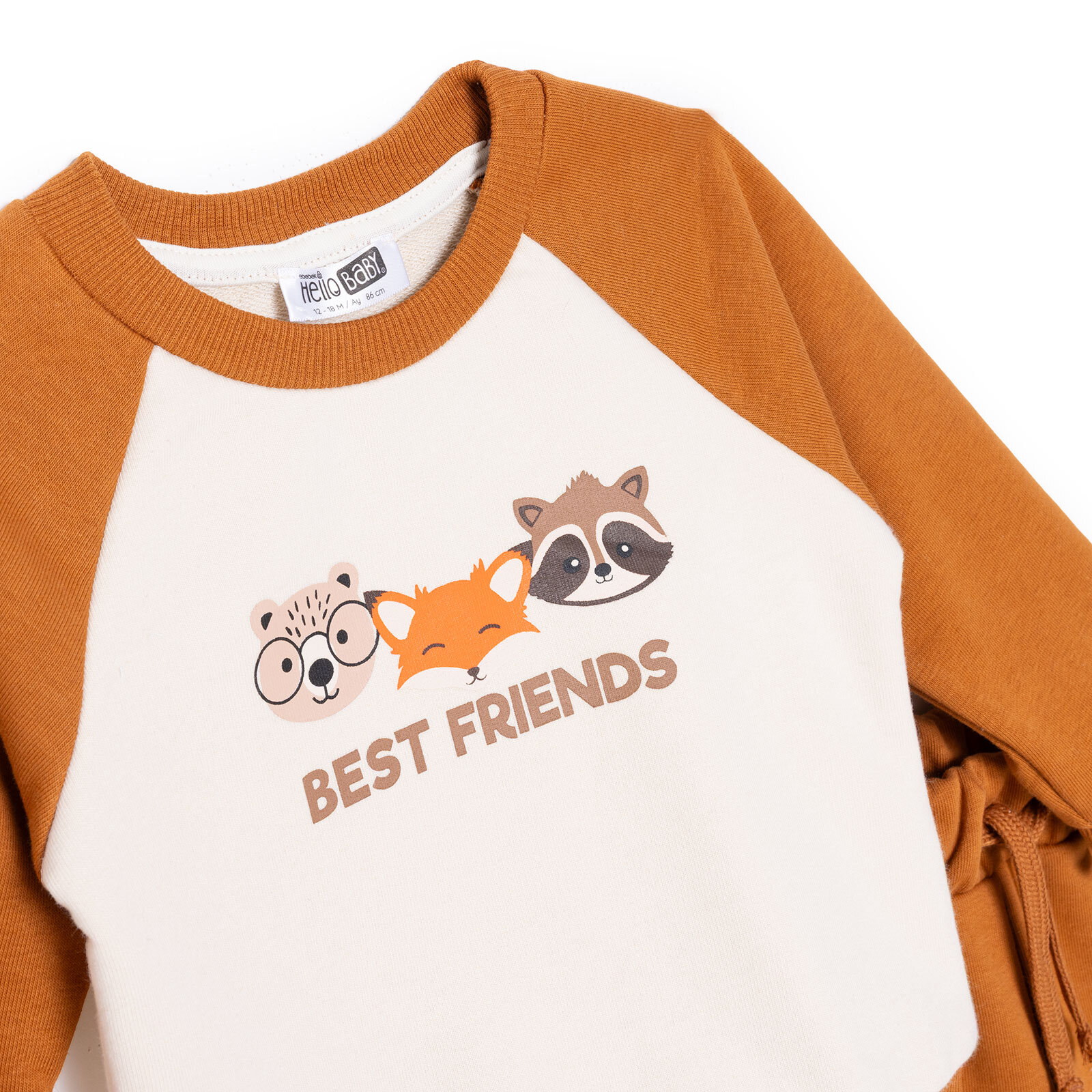 Erkek Bebek Woodland Boy 1 Eşofman Takımı Üç İplik Bisiklet Yaka Uzun Kol Lastikli Paça