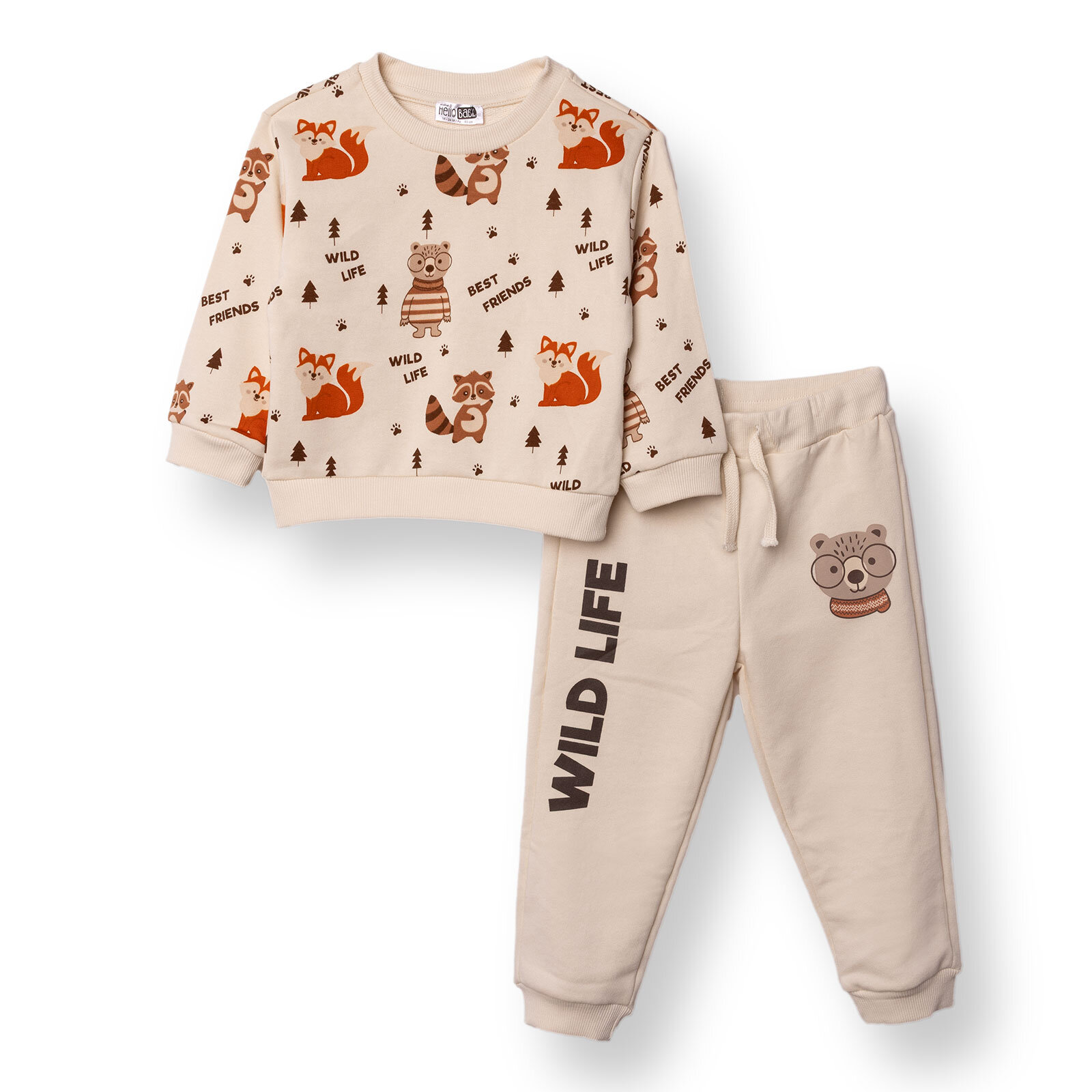 Erkek Bebek Woodland Boy 1 Eşofman Takımı Üç İplik Bisiklet Yaka Uzun Kol Ribanalı Paça Erkek Bebek Woodland Boy 1 Eşofman Takımı Üç İplik Bisiklet Yaka Uzun Kol Ribanalı Paça