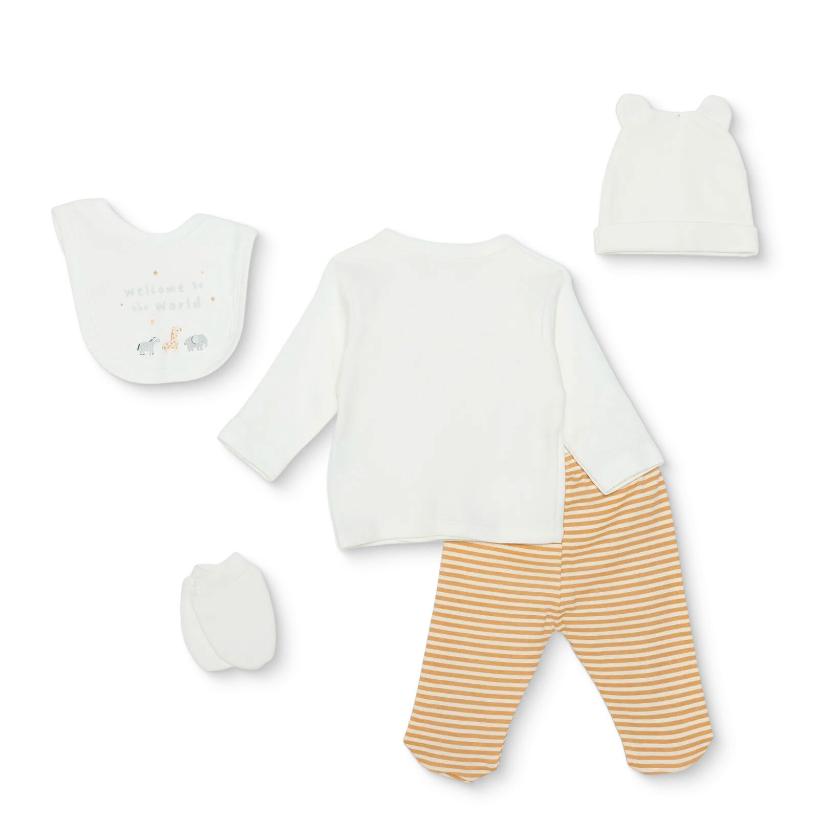 Erkek Bebek Yenidoğan 5li Kutulu Hastane Çıkışı İnterlok Zarf Yaka Uzun Kol Patikli Paça