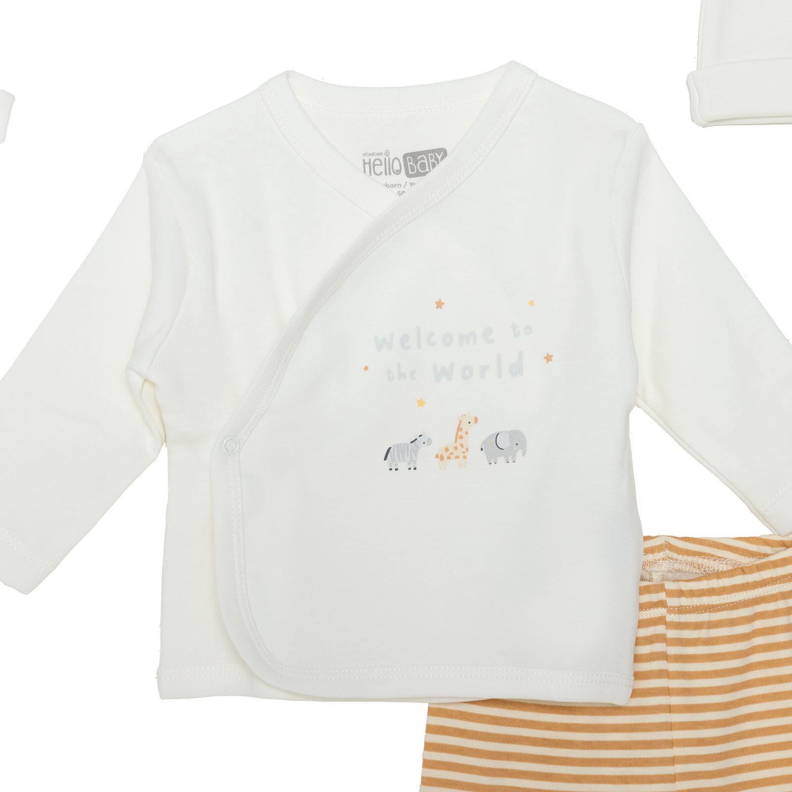 Erkek Bebek Yenidoğan 5li Kutulu Hastane Çıkışı İnterlok Zarf Yaka Uzun Kol Patikli Paça