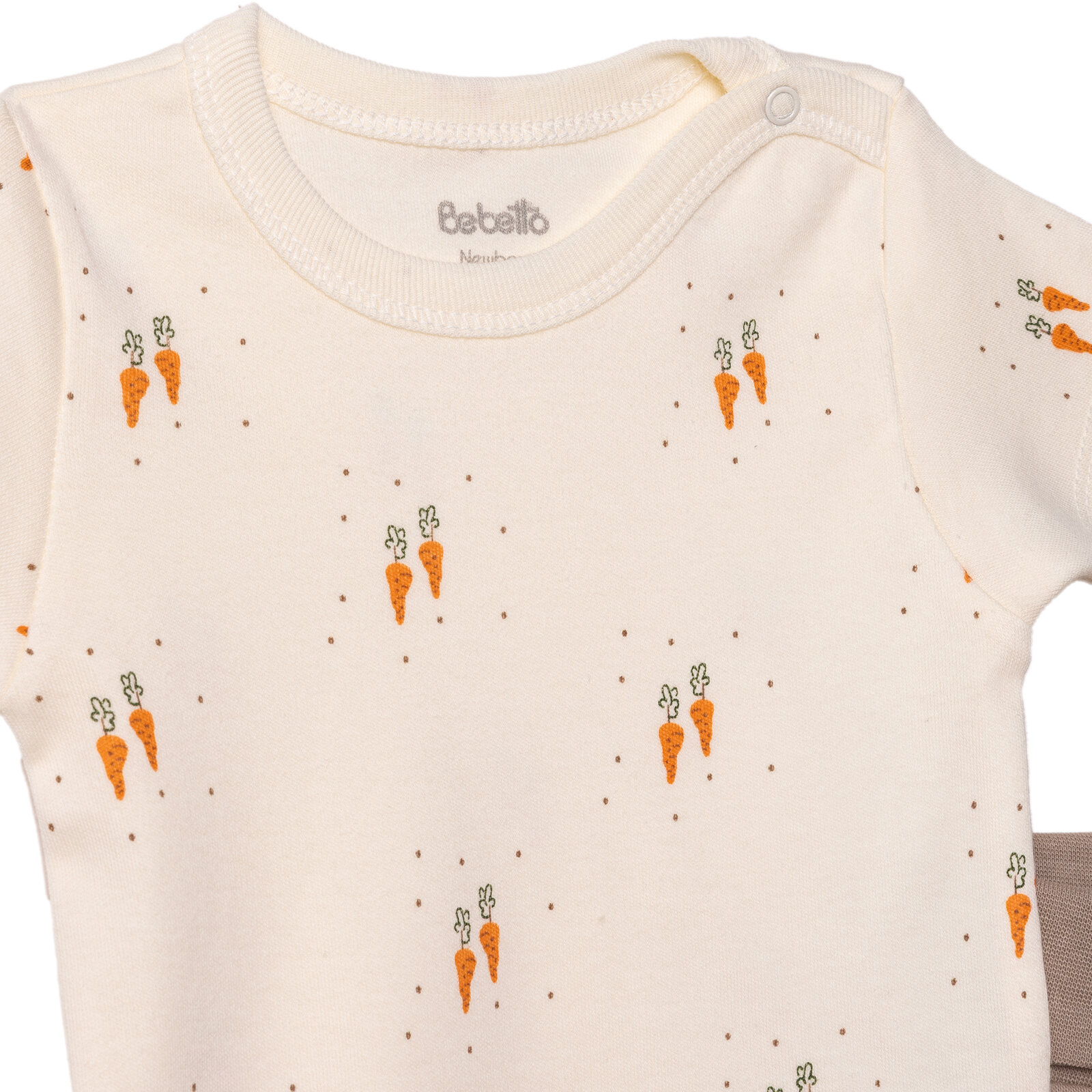 Erkek Bebek Yenidoğan Baby Carrot Body-Patikli Alt Bisiklet Yaka Jakar Örme Kısa Kol Patikli Paça