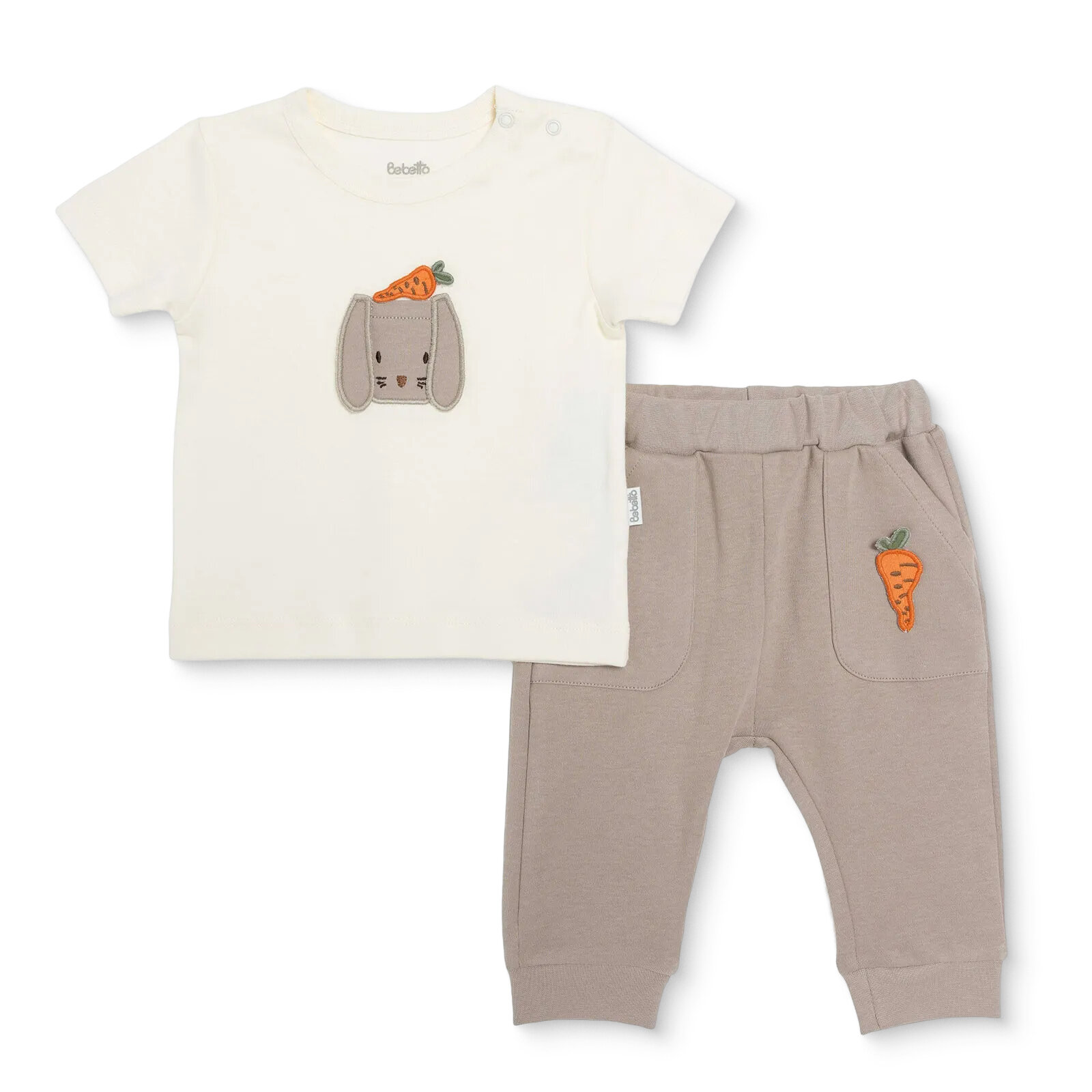 Erkek Bebek Yenidoğan Baby Carrot Tshirt-Patiksiz Alt İnterlok Bisiklet Yaka Kısa Kol Patiksiz Paça