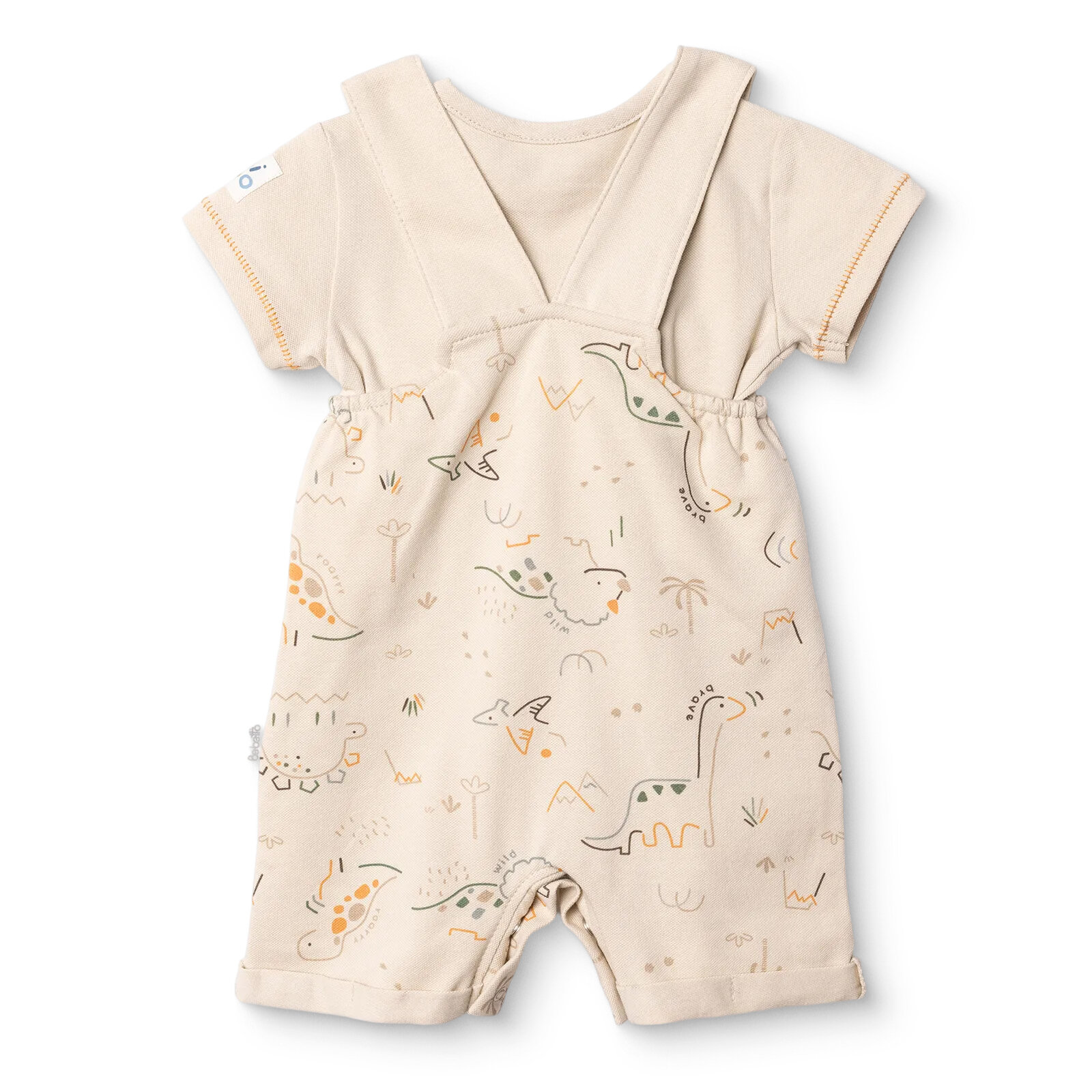 Erkek Bebek Yenidoğan Dino Şort Salopet-Tshirt Pike Bisiklet Yaka Kısa Kol Reçme Paça Erkek Bebek Yenidoğan Dino Şort Salopet-Tshirt Pike Bisiklet Yaka Kısa Kol Reçme Paça