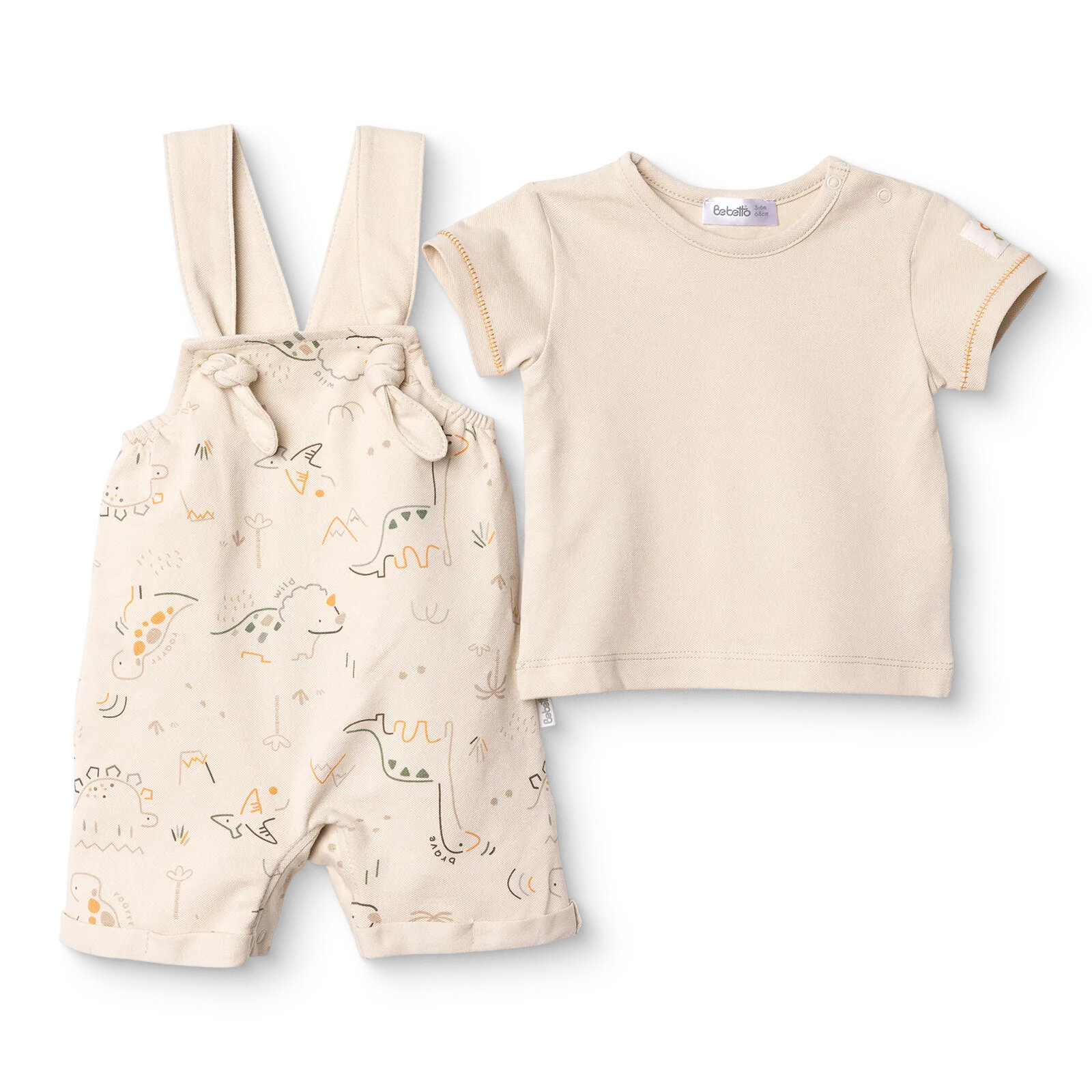 Erkek Bebek Yenidoğan Dino Şort Salopet-Tshirt Pike Bisiklet Yaka Kısa Kol Reçme Paça Erkek Bebek Yenidoğan Dino Şort Salopet-Tshirt Pike Bisiklet Yaka Kısa Kol Reçme Paça