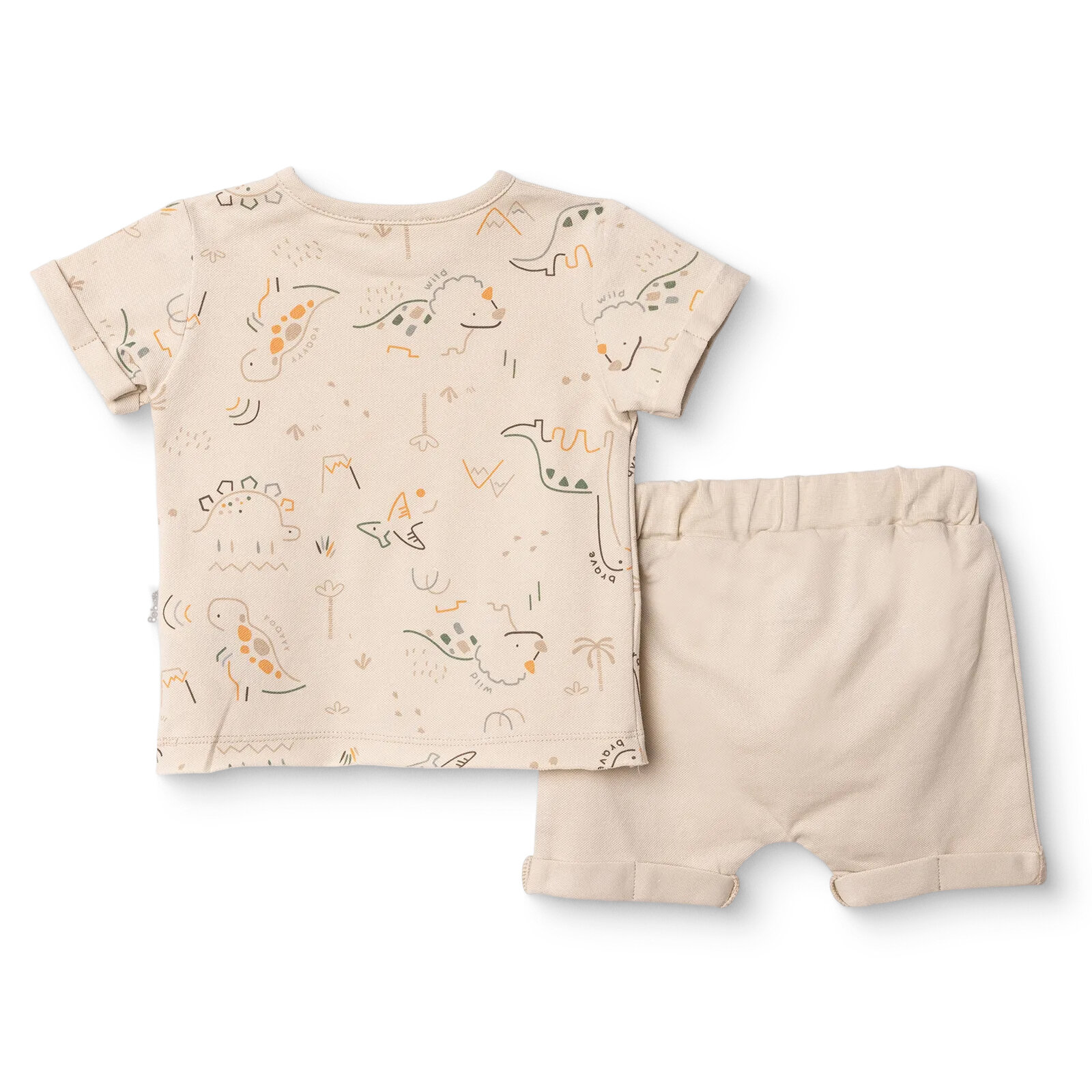 Erkek Bebek Yenidoğan Dino Tshirt-Şort Süprem Bisiklet Yaka Kısa Kol Reçme Paça