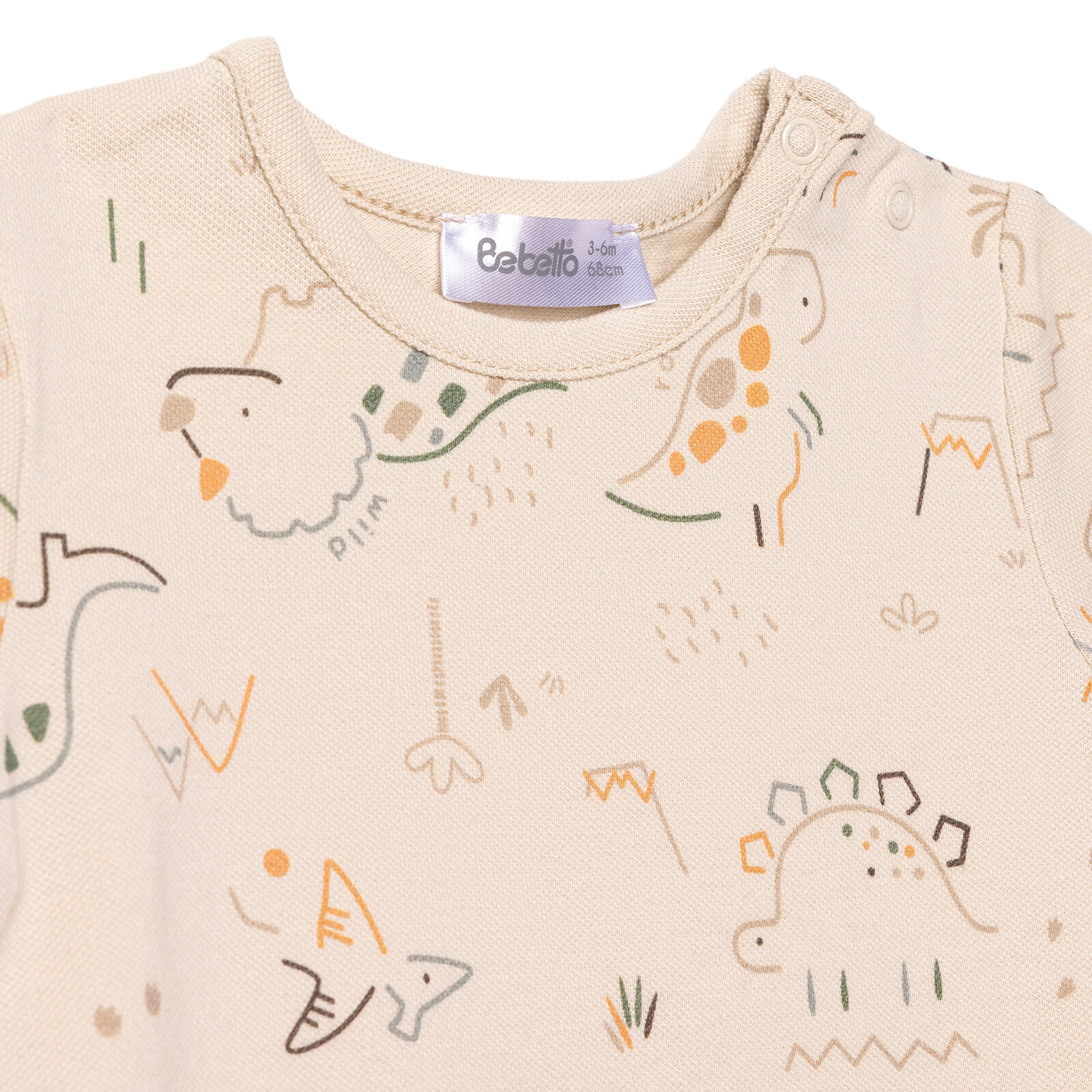 Erkek Bebek Yenidoğan Dino Tshirt-Şort Süprem Bisiklet Yaka Kısa Kol Reçme Paça