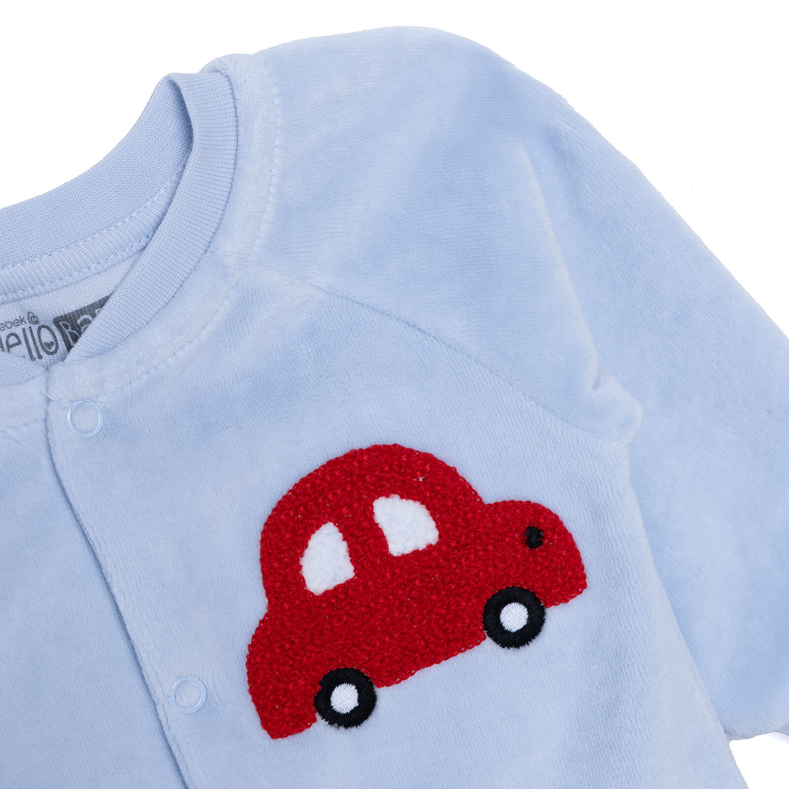 Erkek Bebek Yenidoğan Kadife Patiksiz Tulum Bisiklet Yaka Uzun Kol Patiksiz Paça