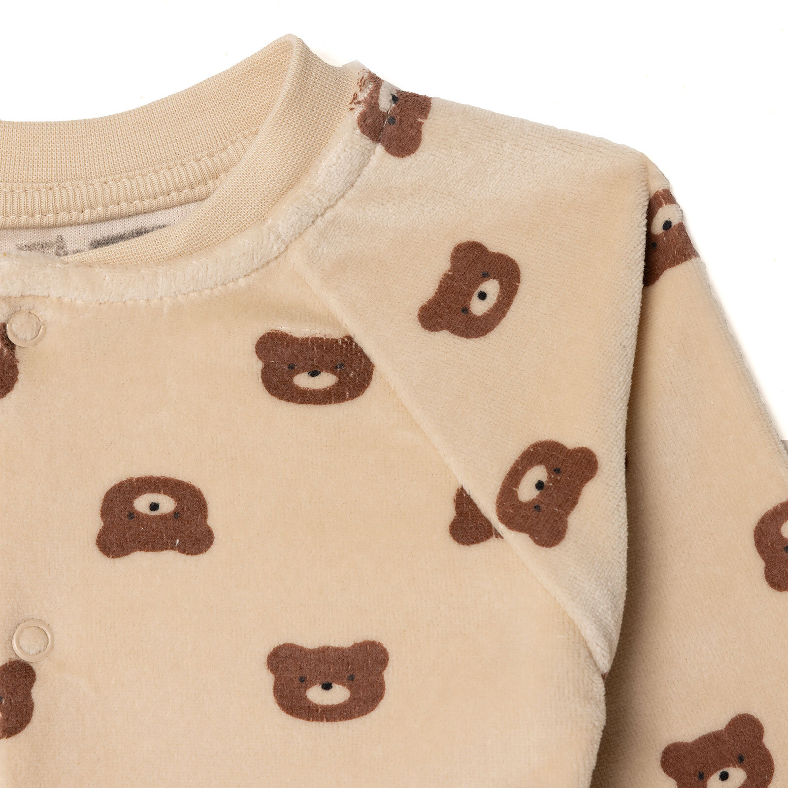 Erkek Bebek Yenidoğan Kadife Patiksiz Tulum Kadife Bisiklet Yaka Uzun Kol Patiksiz Paça