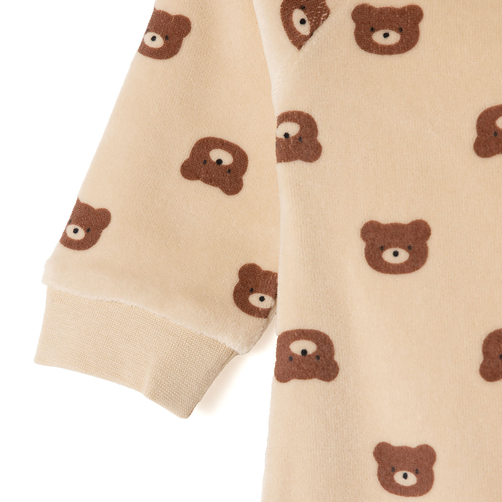 Erkek Bebek Yenidoğan Kadife Patiksiz Tulum Kadife Bisiklet Yaka Uzun Kol Patiksiz Paça